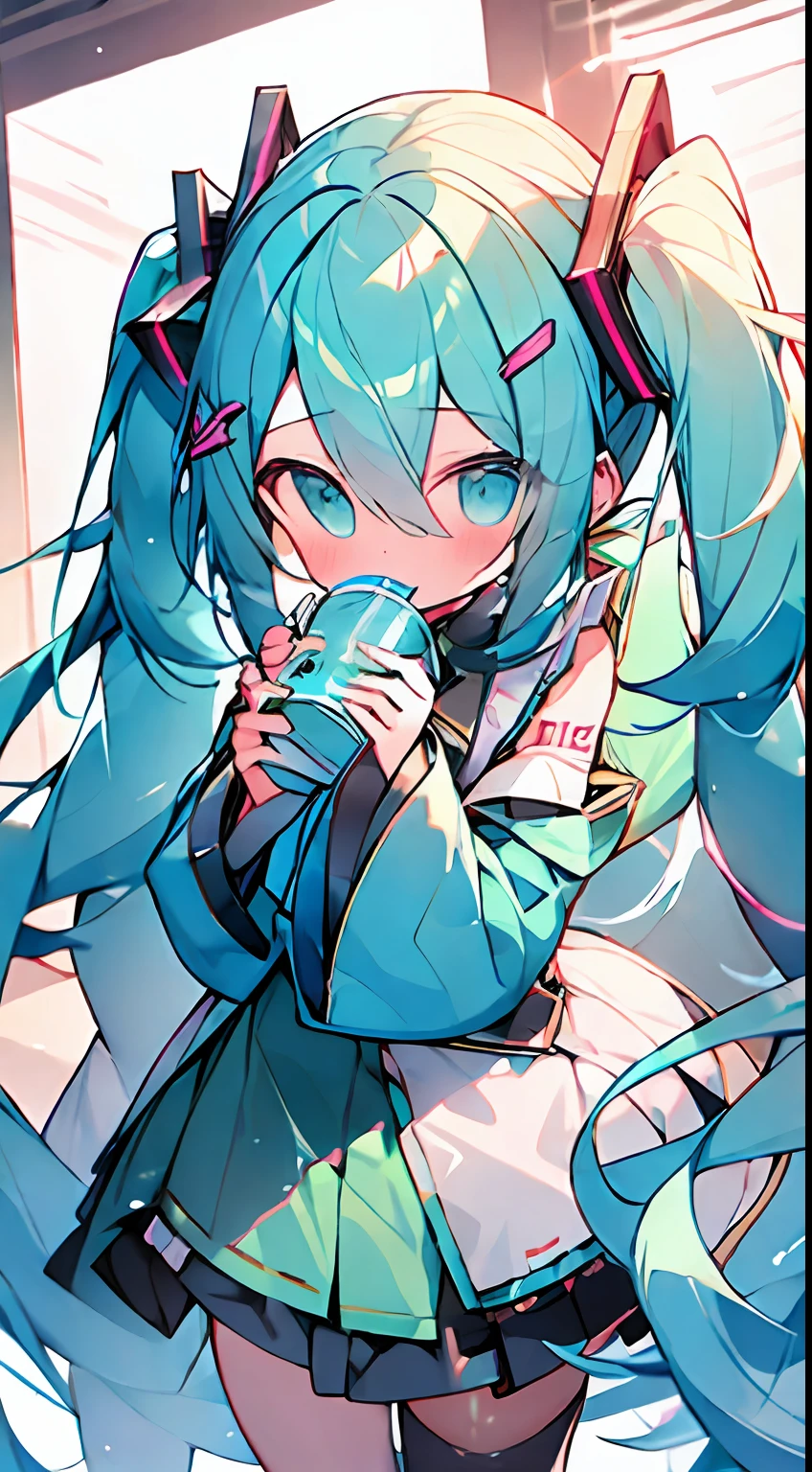 Hatsune Miku
pigtails、Street fashion、Drink、cute little、​masterpiece、Top image quality、top-quality、