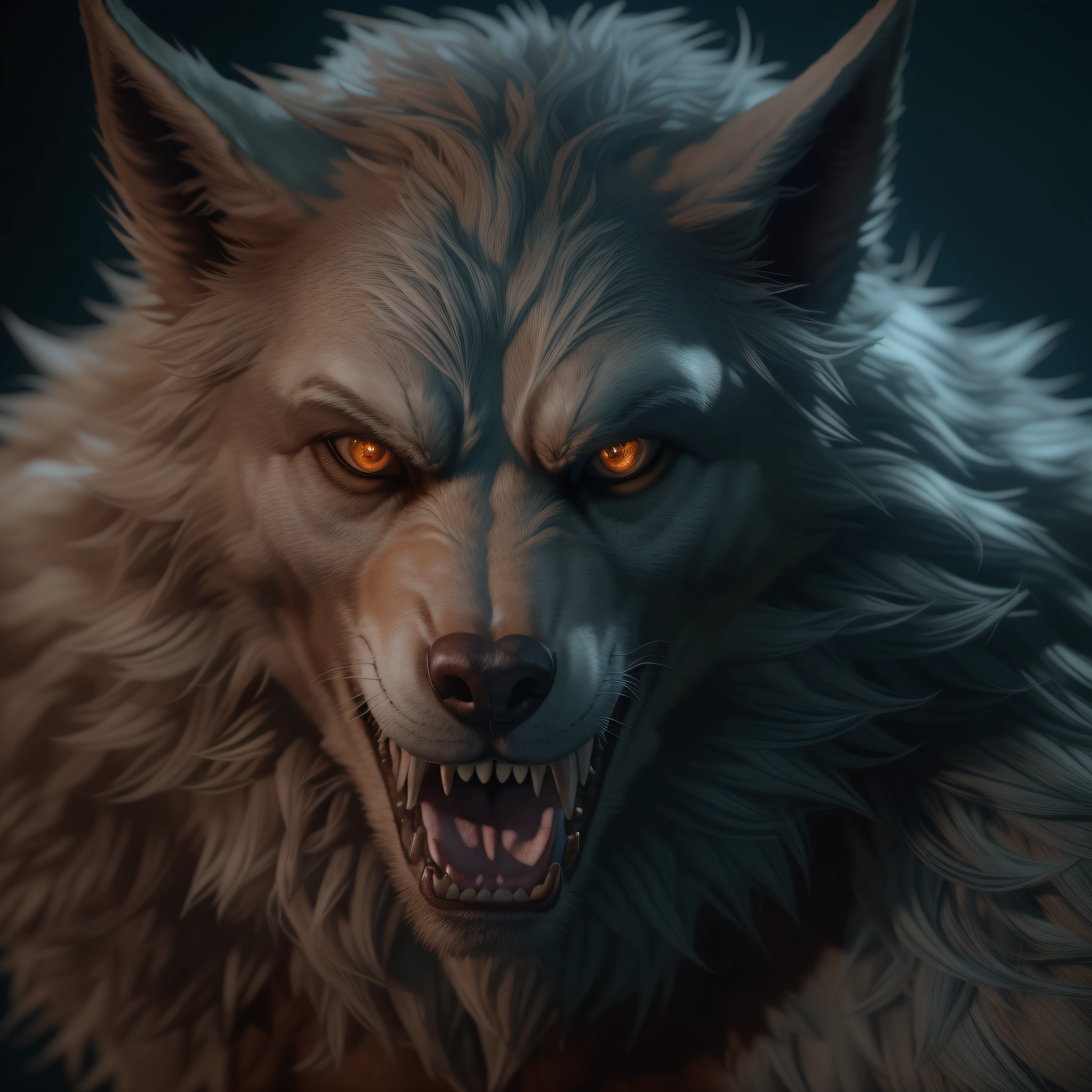 (Masterpiece, Superb Quality, Super Delicate, High Resolution) Werewolf, photo-realistic, octane render, unreal engine, ultra-realistic