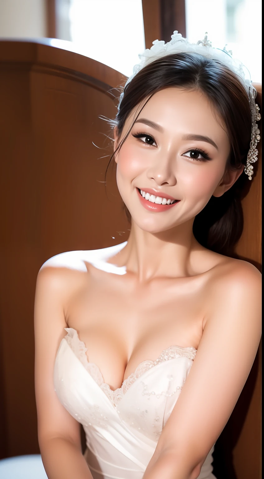 Fashion model 18 years old [[[[closeup cleavage]]]], [[[[boobgasm]]]], [[[[coll]]]], [[[[bshoulders]]]], perfect  eyes, Perfect iris，Perfect lips，perfect teeth，Perfect skin，Long face，Soft front light，hdr，Movie girl,wedding gown，（pastel colour：1.2）