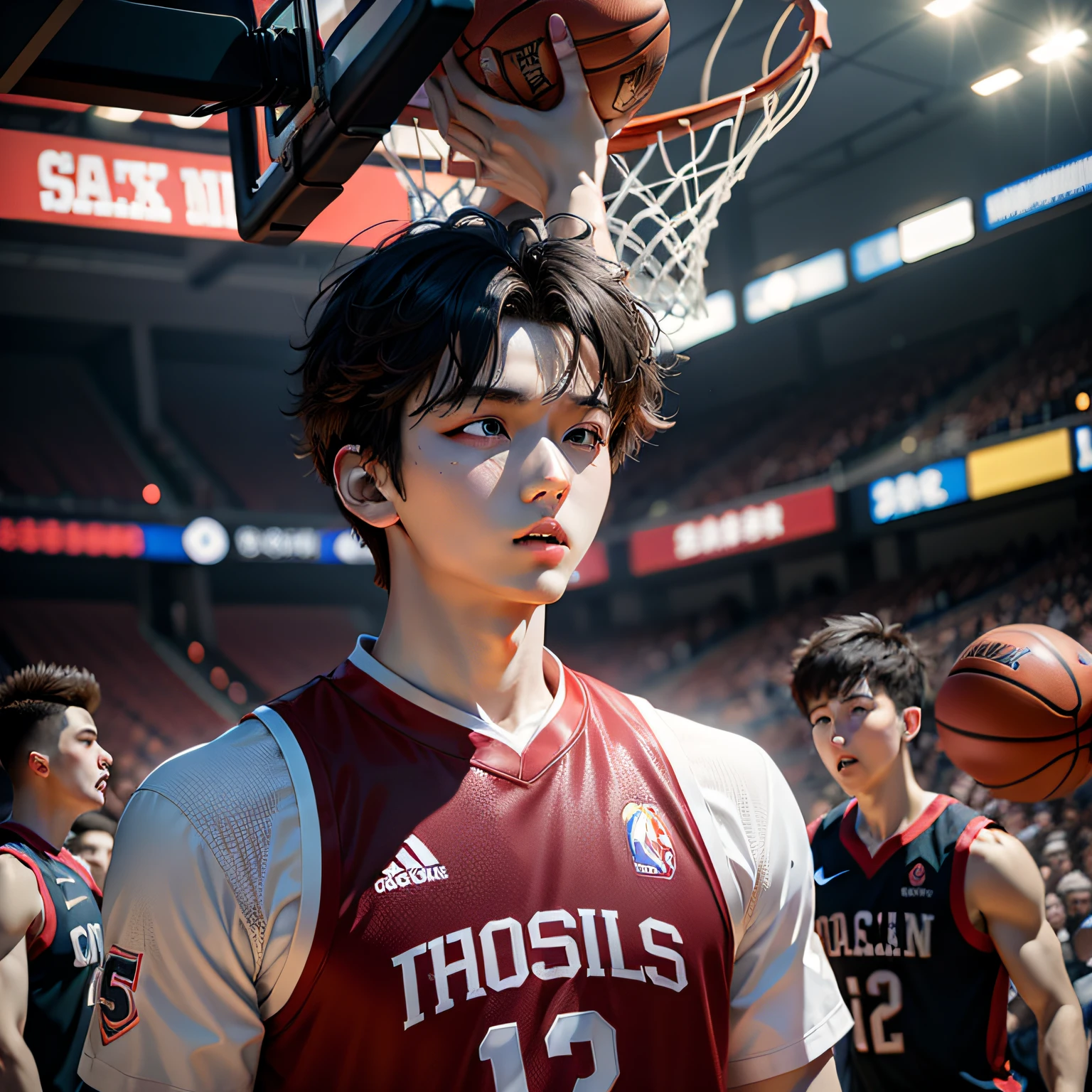 Cai Xukun plays basketball