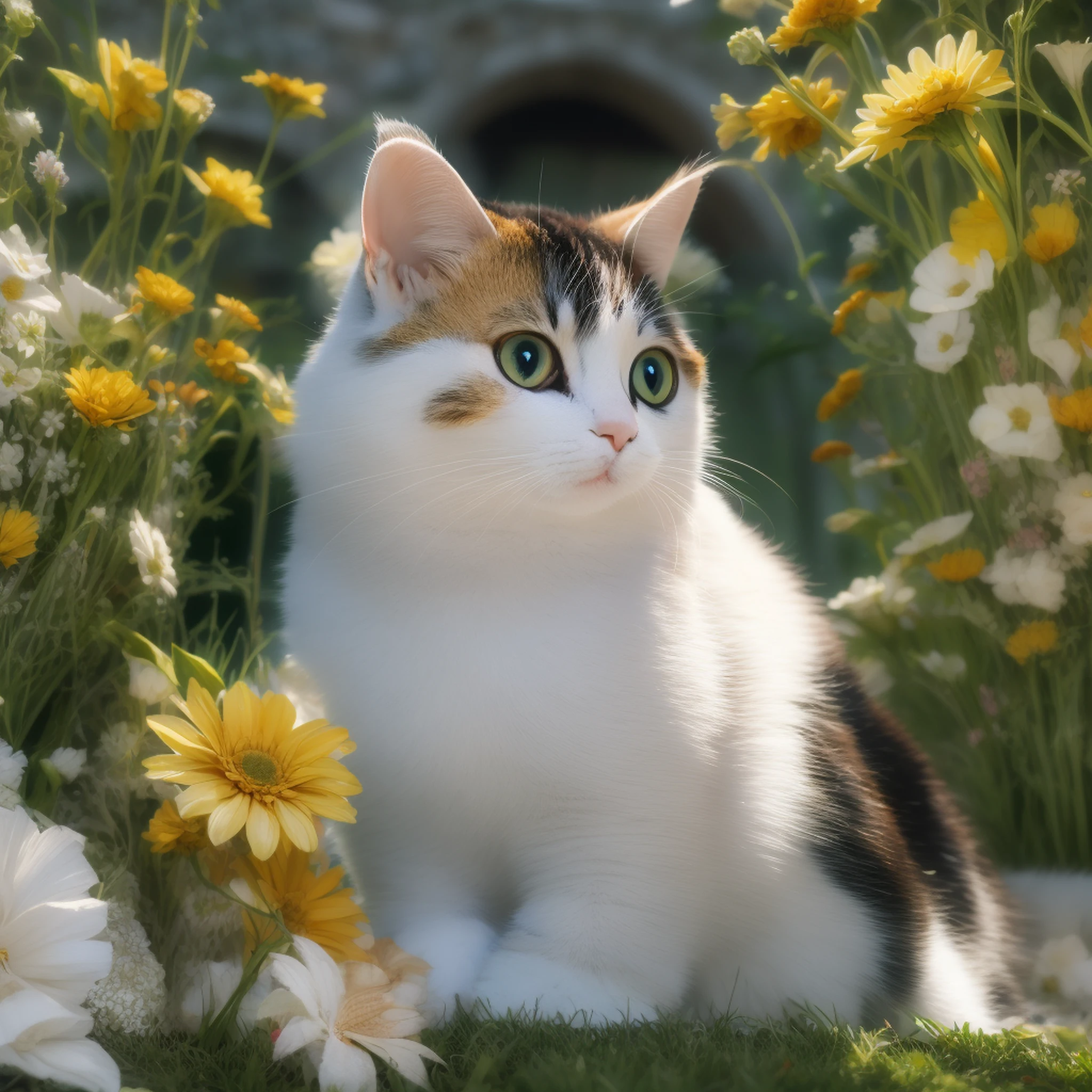 White cat's paw，shaggy