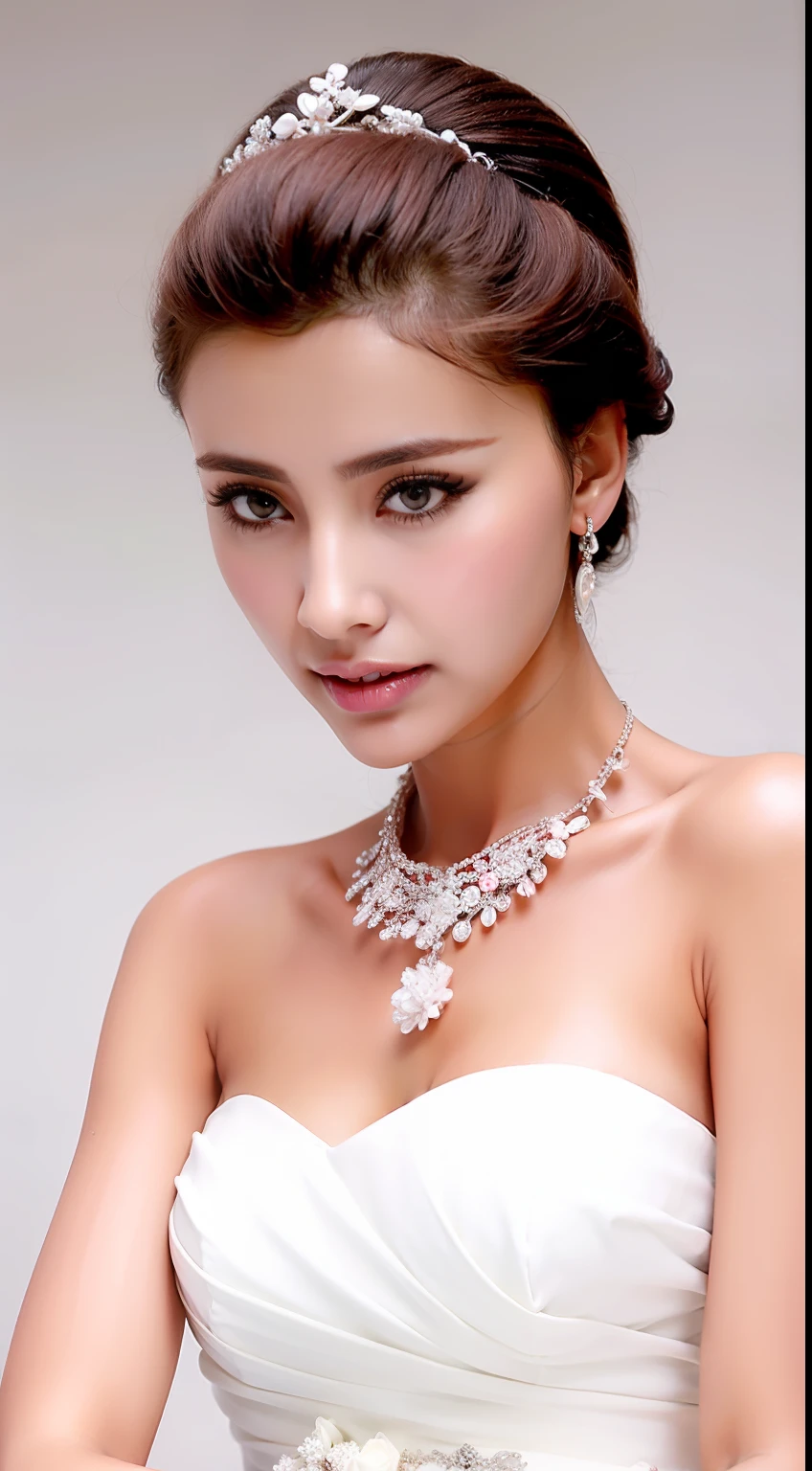 Fashion model 18 years old [[[[closeup cleavage]]]], [[[[boobgasm]]]], [[[[coll]]]], [[[[bshoulders]]]], perfect  eyes, Perfect iris，perfect lips，perfect teeth，Perfect skin，Long face，Soft front light，HDR，White or pink flowers on the background，（pastel colour：1.2）