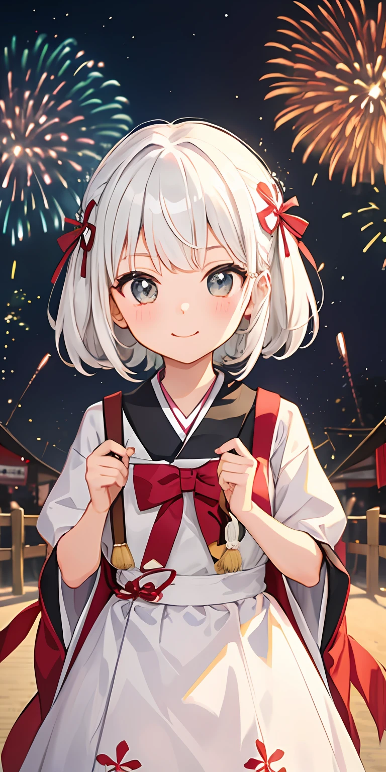 Cute little girl s, Chibichara,White hair,Fireworks Festival,