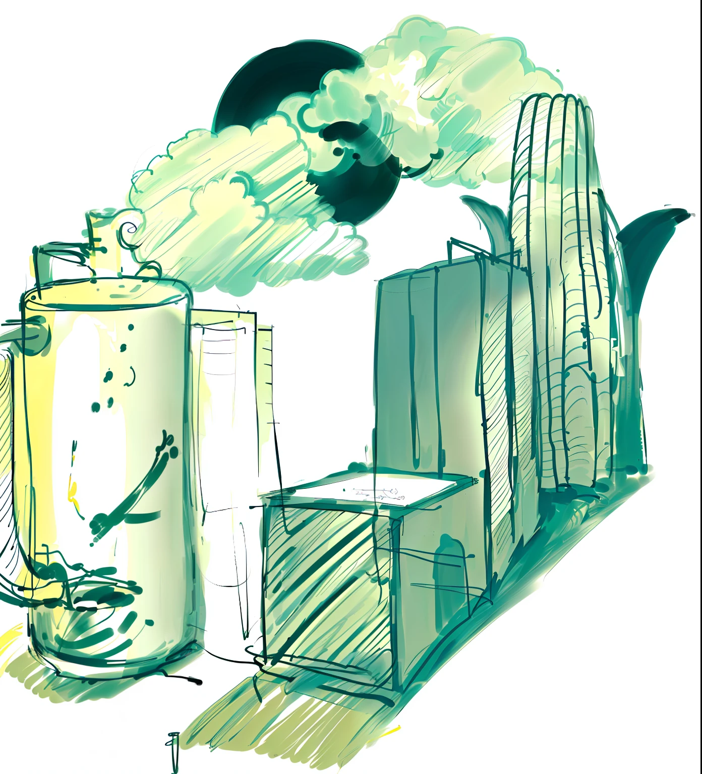 Sketch of kitchen drawings with stove and pot, conceptual drawing, monochrome drawing, inspired by Saul Steinberg, concept sketches, Concept illustration, Line sketch, Pen sketch, pencile and ink, Inspired by Klaas Jans. Vischer, Ink sketch, sketch illustratio, a pencil sketch, Rough sketch, ink and pencil, composition study, ink pen sketch