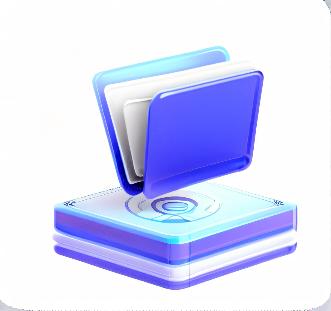 There are blue folders on the white surface, depicted as a 3 d render, 3 d icon for mobile game, computer render, 3d computer render, my computer icon, App icon, 3D illustration, 3 D 插图, blueshift render, a 3D render, 3 d rendered, blue realistic 3 d render