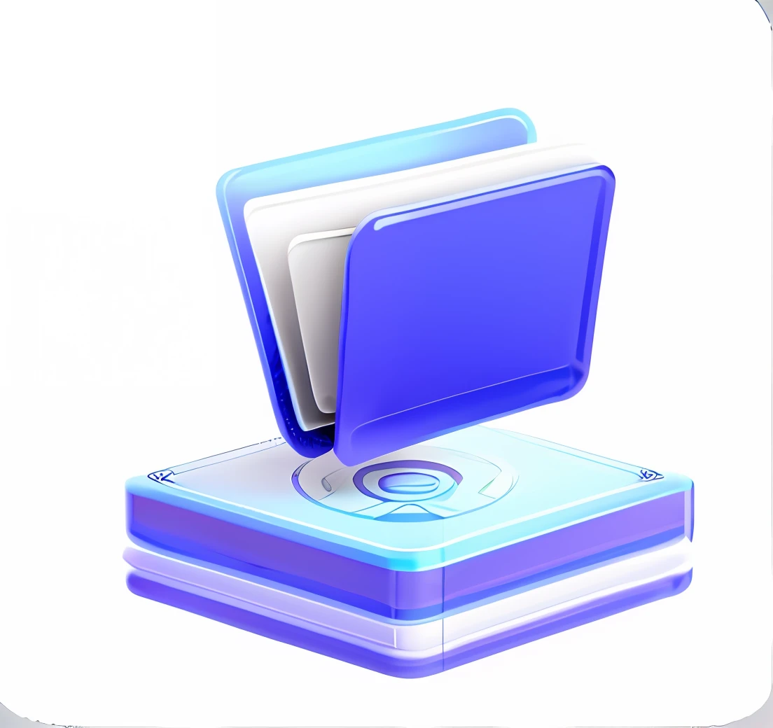 There are blue folders on the white surface, depicted as a 3 d render, 3 d icon for mobile game, computer render, 3d computer render, my computer icon, App icon, 3D illustration, 3 D 插图, blueshift render, a 3D render, 3 d rendered, blue realistic 3 d render