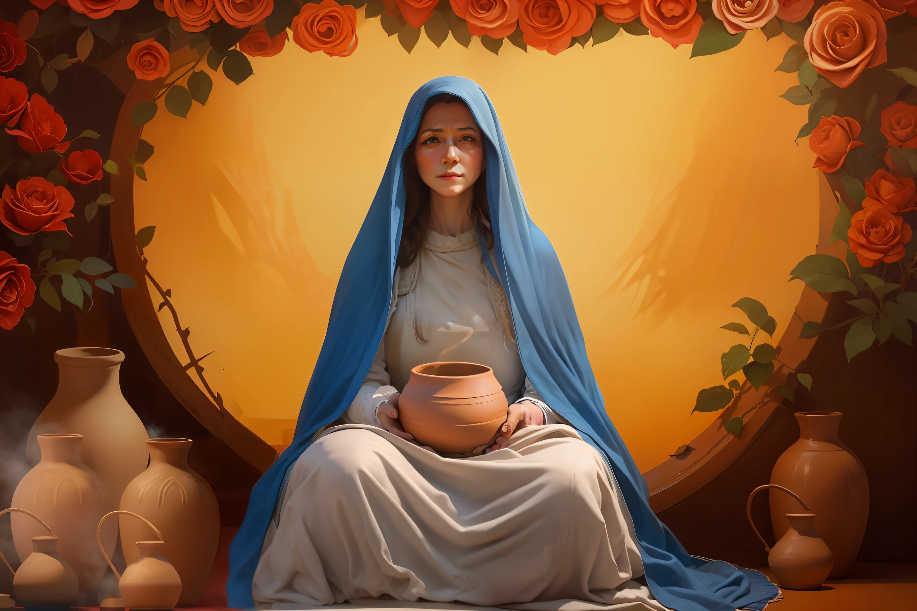lady's hands with clay pot