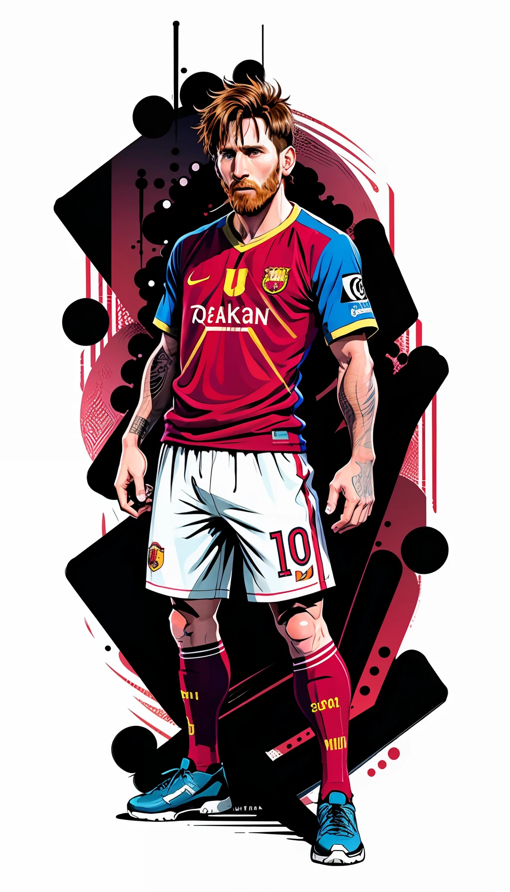 Messi Estilo de 0mib, ilustrador, obra-prima, alta qualidade, 8k, alta resolução, alto detalhamento