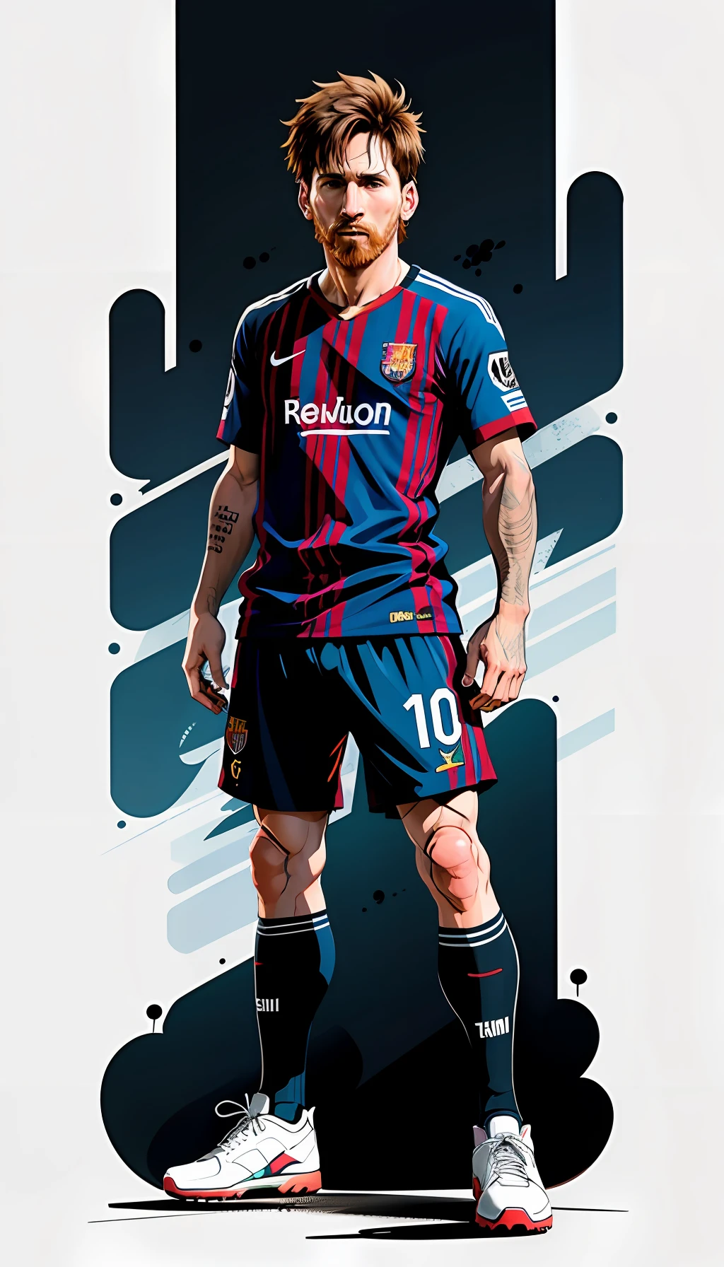 Messi Estilo de 0mib, ilustrador, obra-prima, alta qualidade, 8k, alta resolução, alto detalhamento