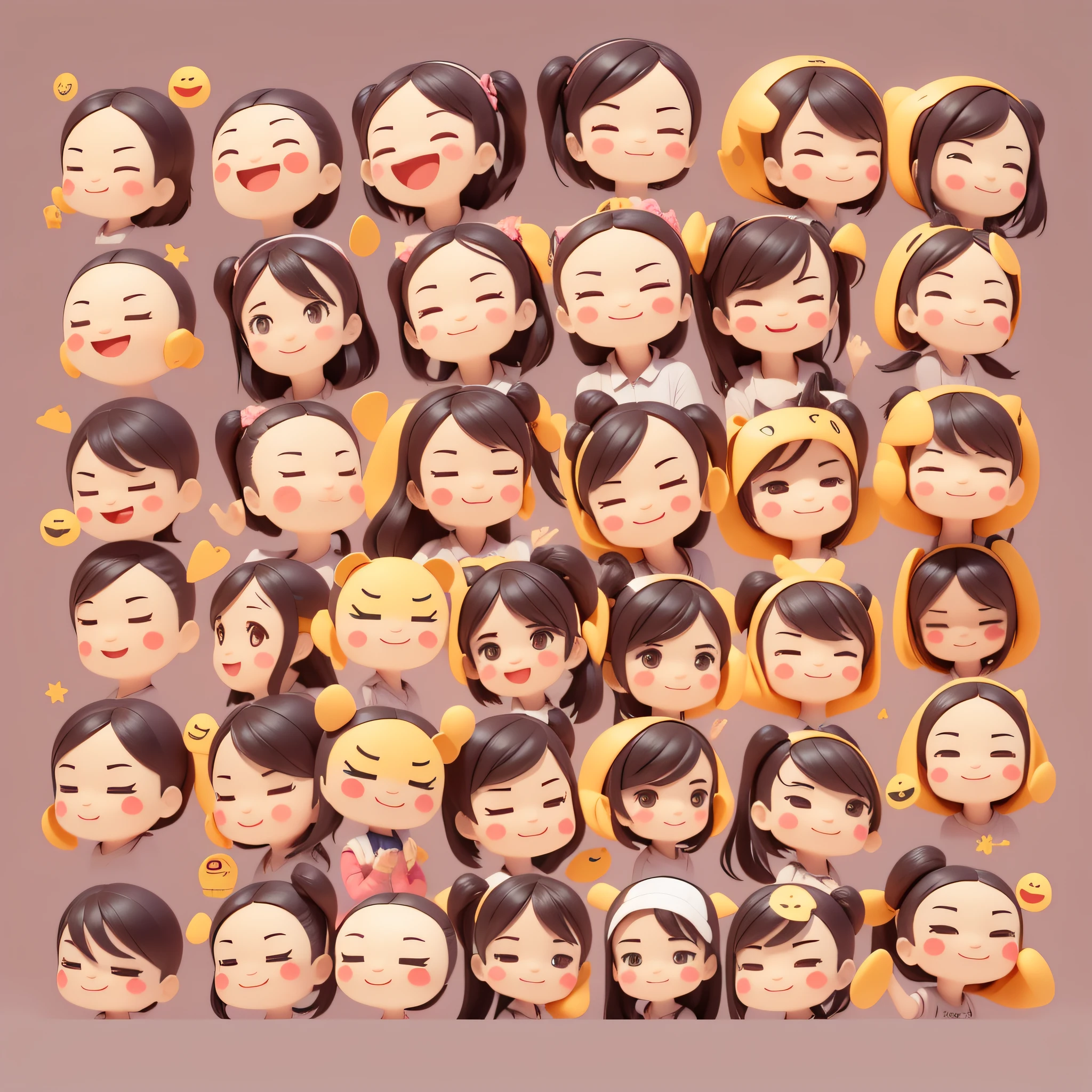 sheet of student stickers, emoji pack, a individual ui design app icon UI interface emoticons, multiple poses and expressions