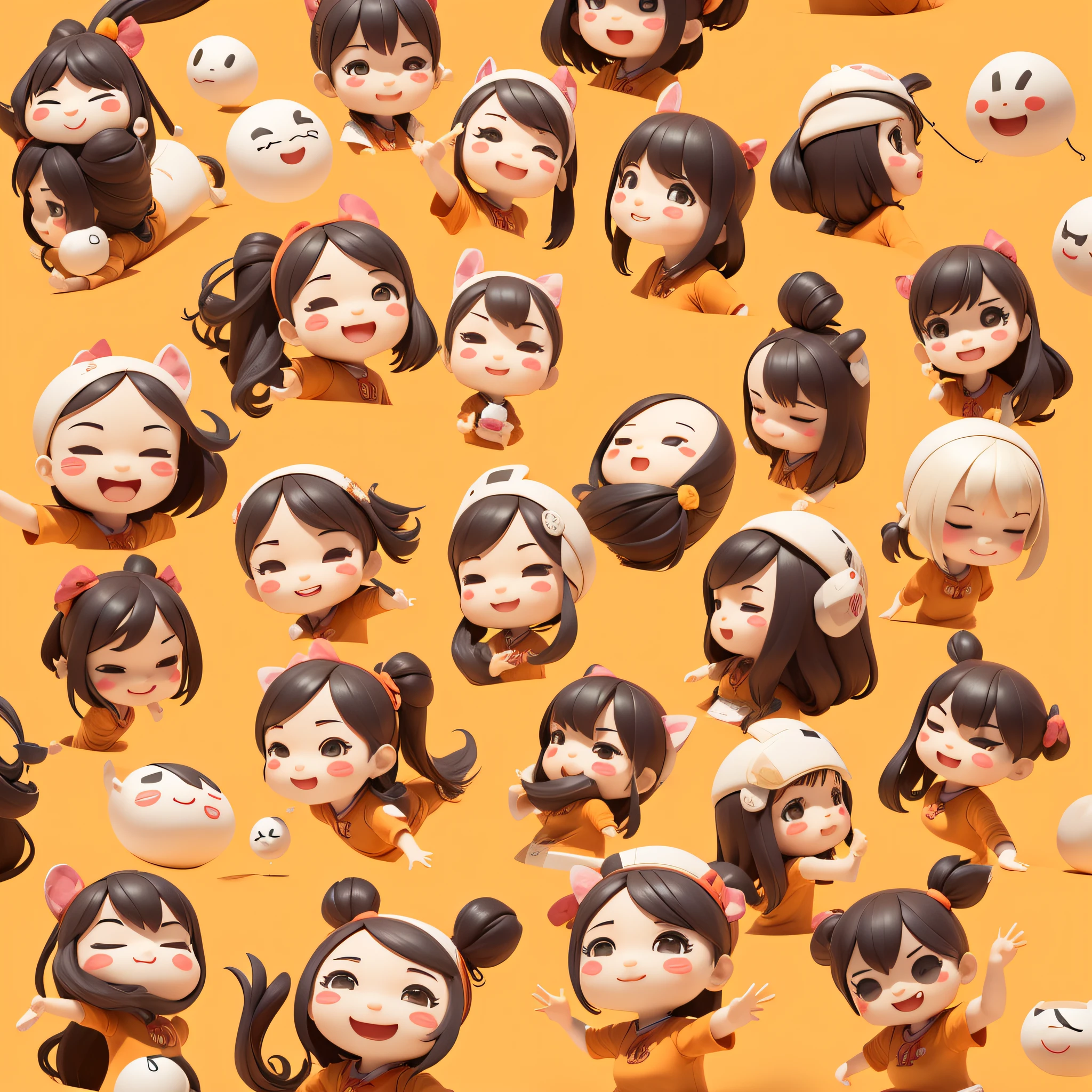 sheet of student stickers, emoji pack, a individual ui design app icon UI interface emoticons, multiple poses and expressions