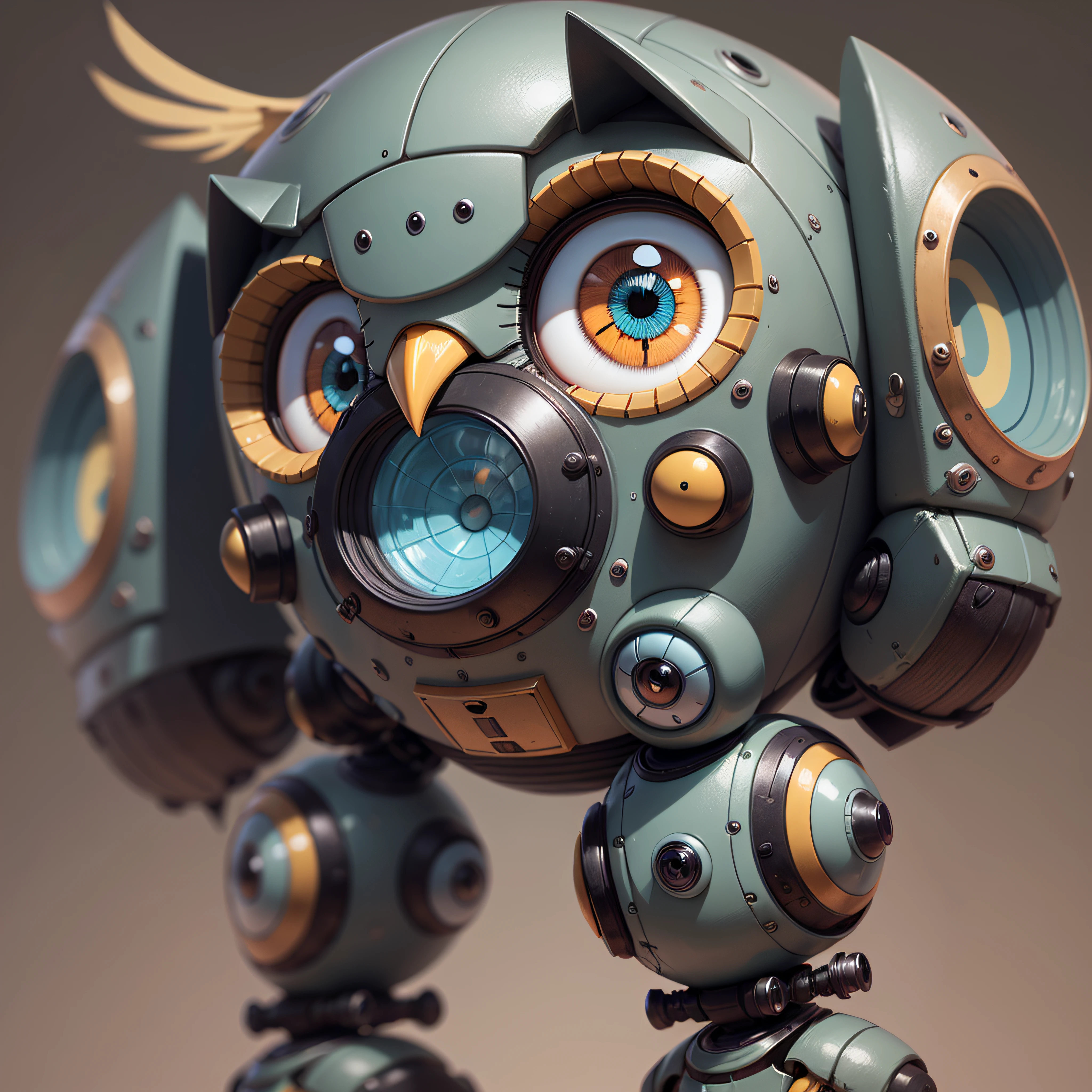 Owl robots can have a cute design, large and expressive eyes, bright colors and rounded shapes, making it attractive cartoon style