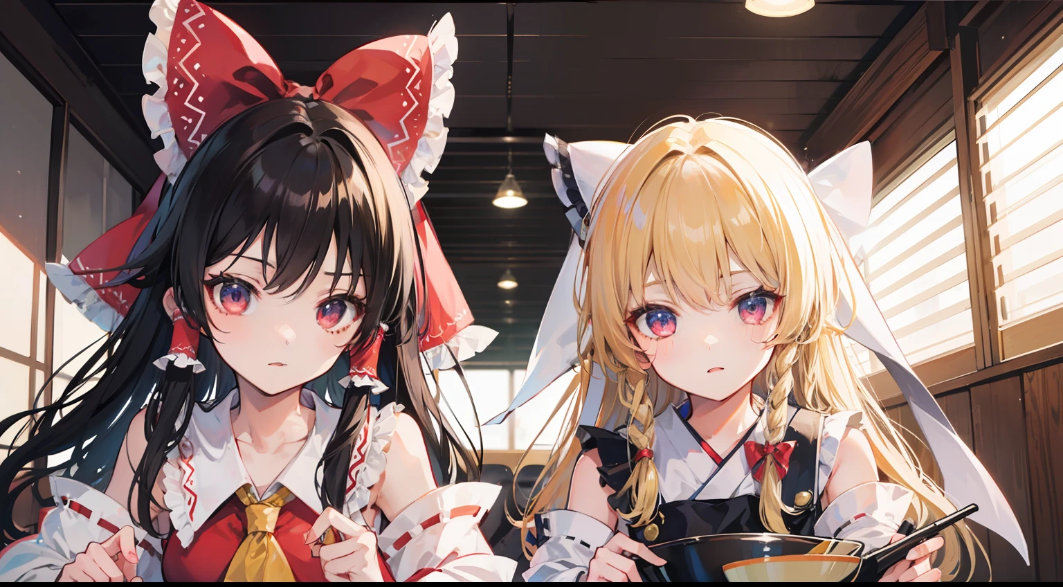 Hakurei Reimu and,Kirisame Marisa,2girl tag