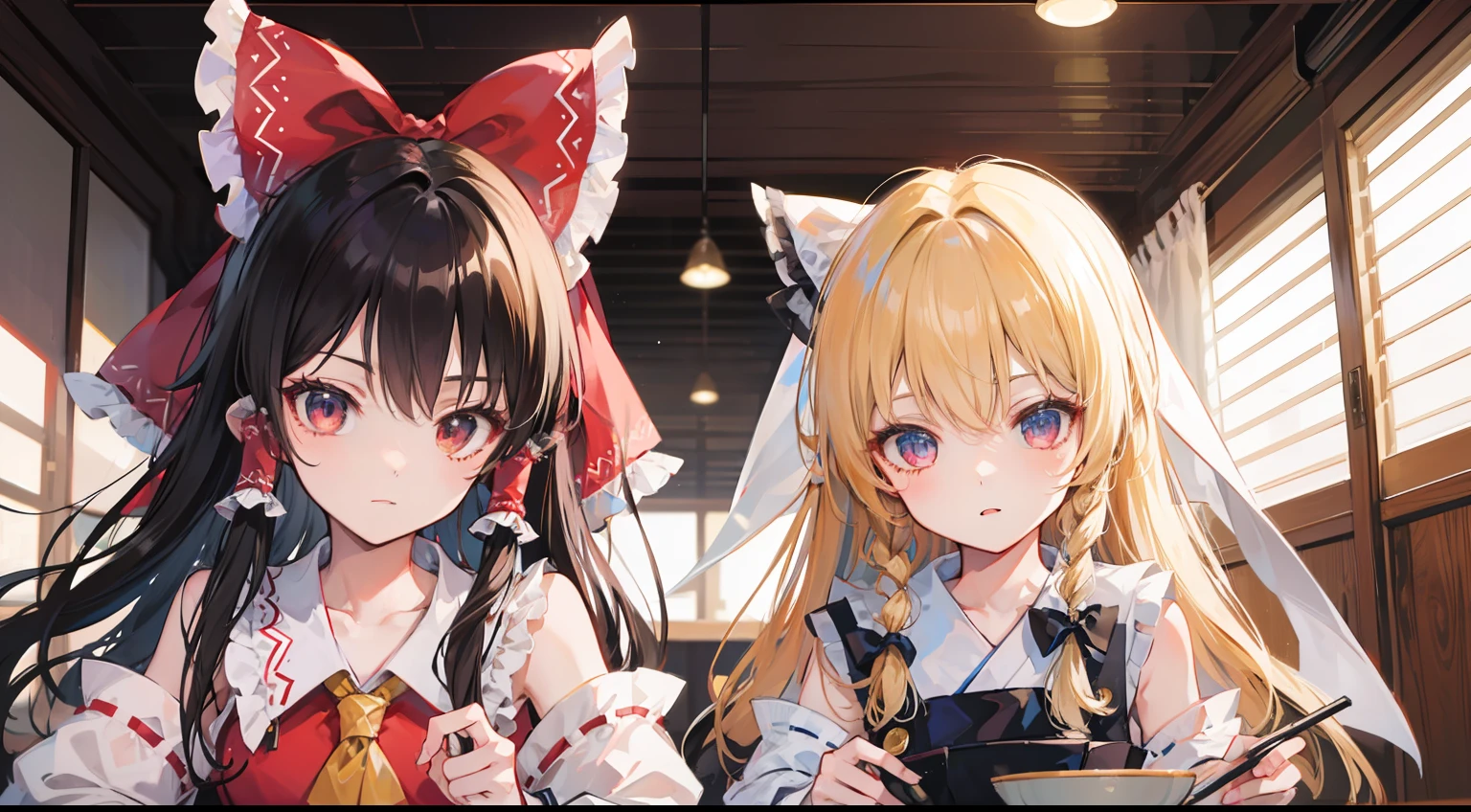 Hakurei Reimu and,Kirisame Marisa,2girl tag