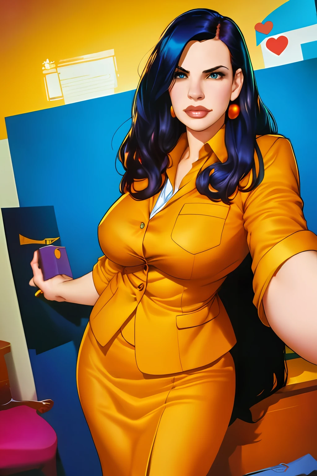 liv tyler, perspective,   office shirt, office skirt, office coat,  dynamic pose , simple background
 ((art by adam hughes))
 (masterpiece, best quality:1.3),