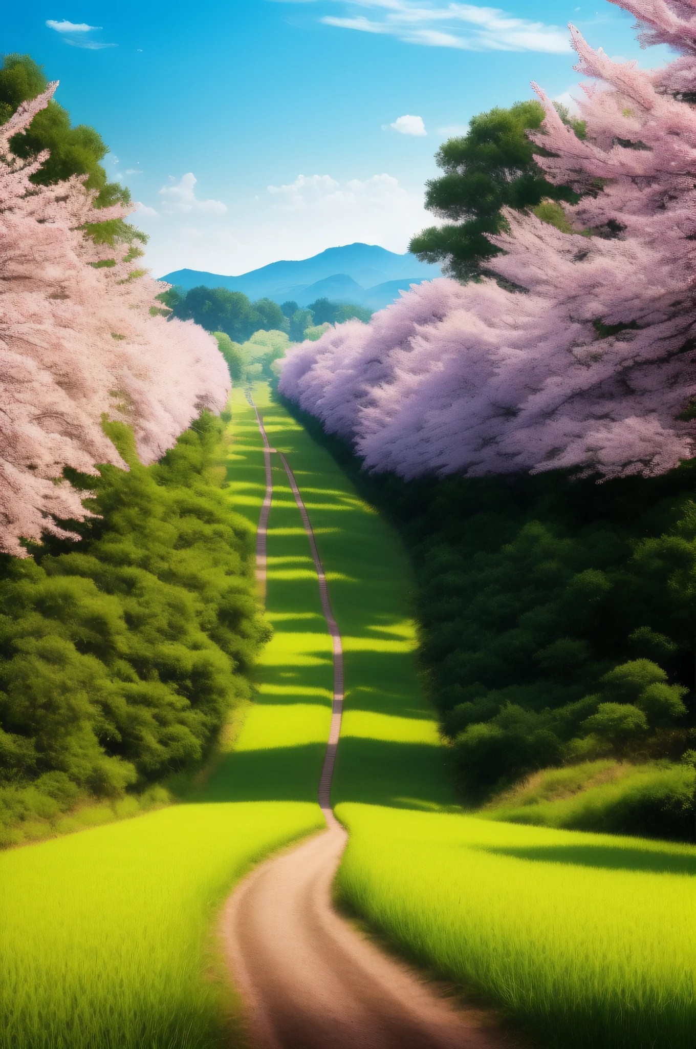 Masterpiece grade CG Unity 8K wallpaper，highest  quality，extremely detaile。Japan countryside，Cornfield，big trees，dirt road，casa，telephone poles。Use pastel colors and oil painting styles，Bokeh、Depth of field and HDR technology enhance detail，And increase the bloom of light and shadow and the contrast of colors。Artistic，award winning photography。Strong trend，high detal，Dramatic，Complex and efficient。