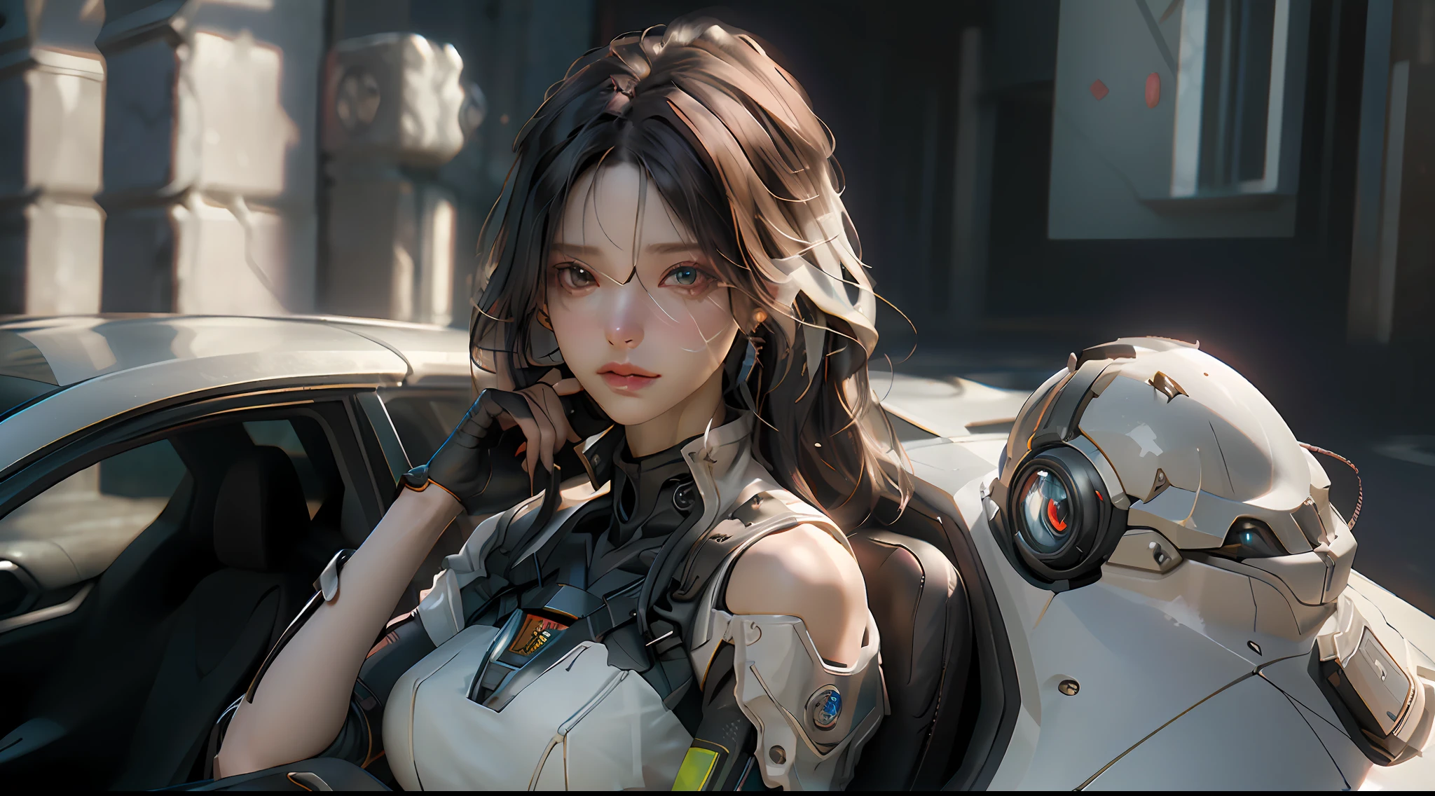 ((Best quality)), ((masterpiece)), (detailed:1.4), 3D, an image of a beautiful cyberpunk female,HDR (High Dynamic Range),Ray Tracing,NVIDIA RTX,Super-Resolution,Unreal 5,Subsurface scattering,PBR Texturing,Post-processing,Anisotropic Filtering,Depth-of-field,Maximum clarity and sharpness,Multi-layered textures,Albedo and Specular maps,Surface shading,Accurate simulation of light-material interaction,Perfect proportions,Octane Render,Two-tone lighting,Wide aperture,Low ISO,White balance,Rule of thirds,8K RAW,