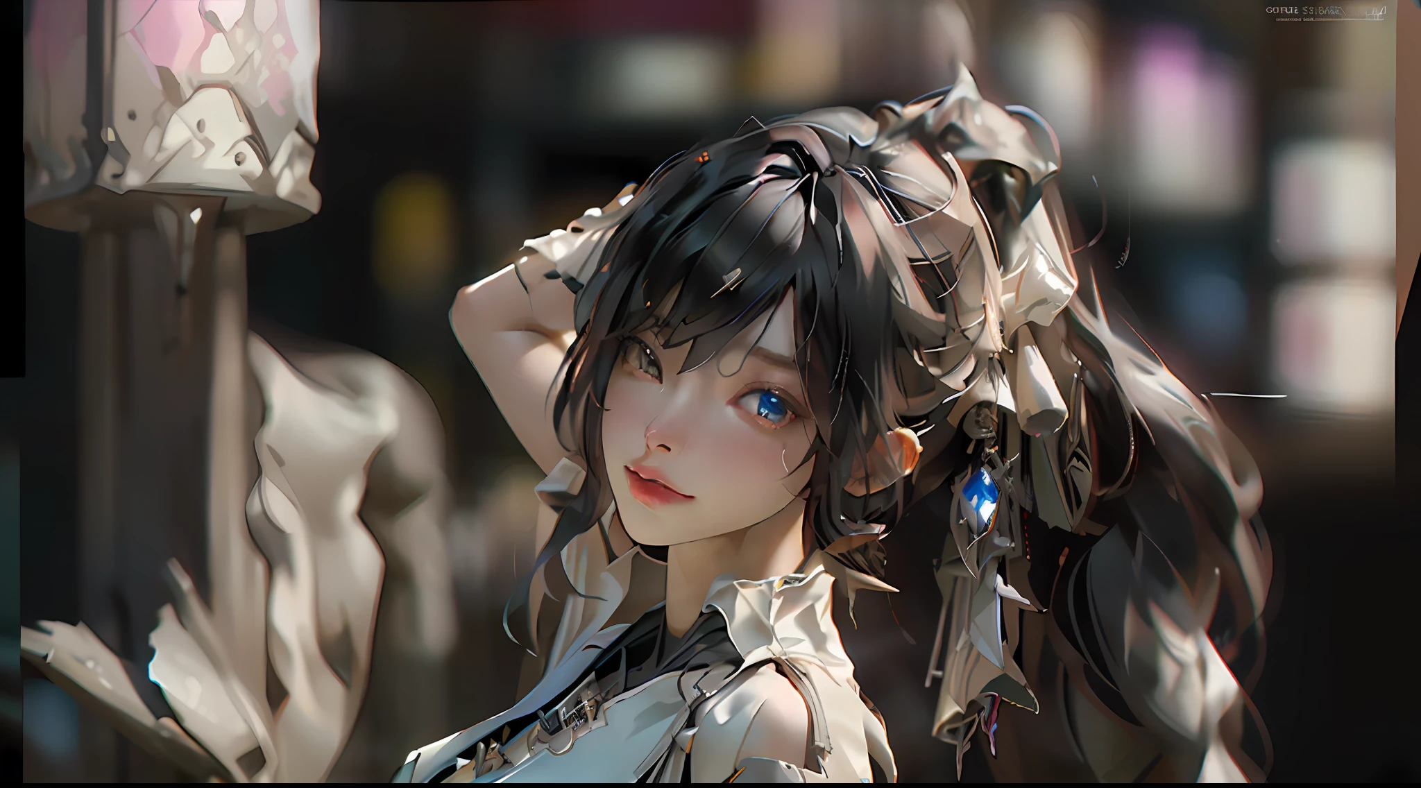 ((Best quality)), ((masterpiece)), (detailed:1.4), 3D, an image of a beautiful cyberpunk female,HDR (High Dynamic Range),Ray Tracing,NVIDIA RTX,Super-Resolution,Unreal 5,Subsurface scattering,PBR Texturing,Post-processing,Anisotropic Filtering,Depth-of-field,Maximum clarity and sharpness,Multi-layered textures,Albedo and Specular maps,Surface shading,Accurate simulation of light-material interaction,Perfect proportions,Octane Render,Two-tone lighting,Wide aperture,Low ISO,White balance,Rule of thirds,8K RAW,