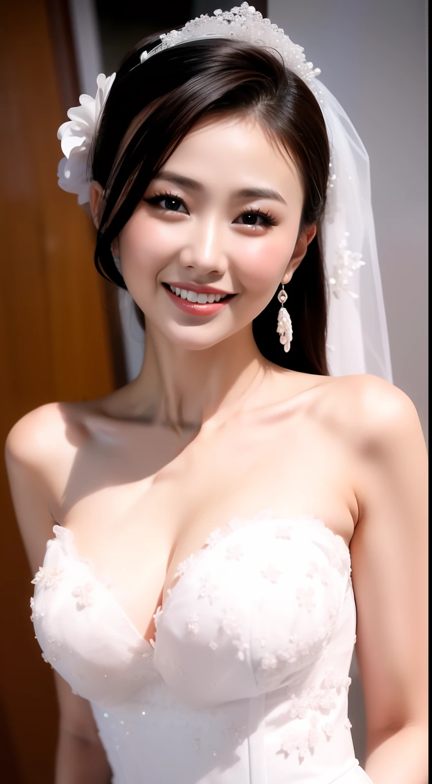 Fashion model 18 years old [[[[closeup cleavage]]]], [[[[boobgasm]]]], [[[[coll]]]], [[[[bshoulders]]]], perfect  eyes, Perfect iris，perfect lips，perfect teeth，Perfect skin，Long face，Soft front light，HDR，filmgirl,wedding gown，（pastel colour：1.2）