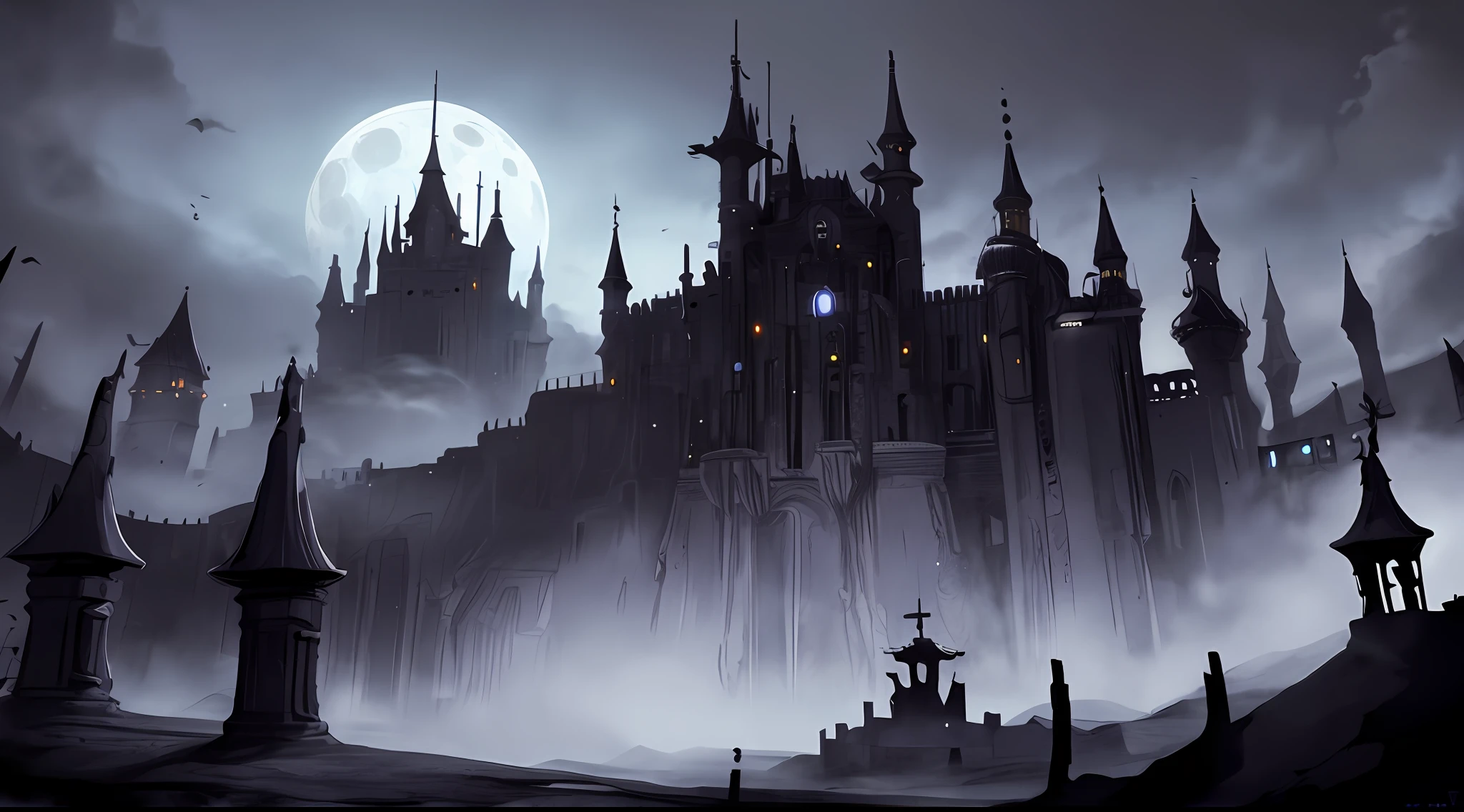 themoon,Black night,Fortress of fantasy