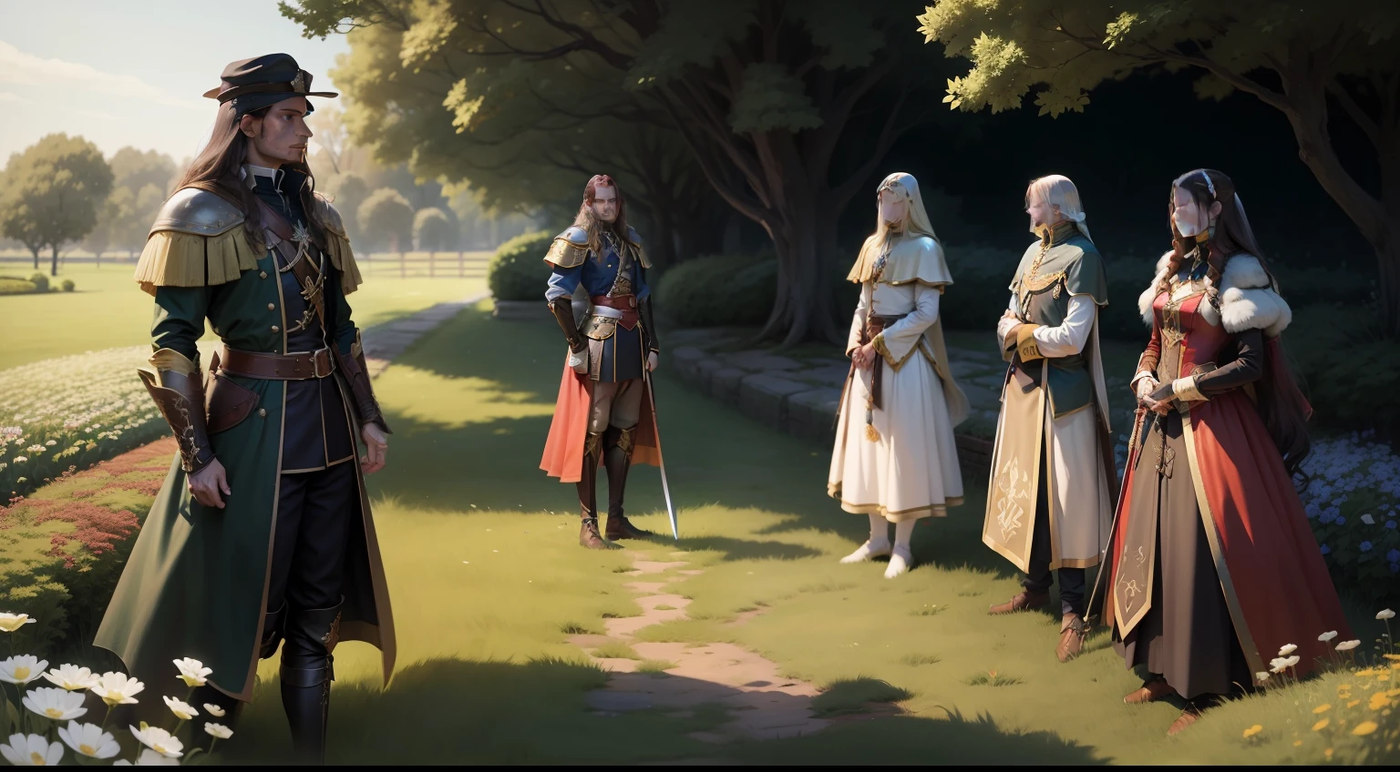The sword,Inheritance,cavalier,Kizi,grass field,the night