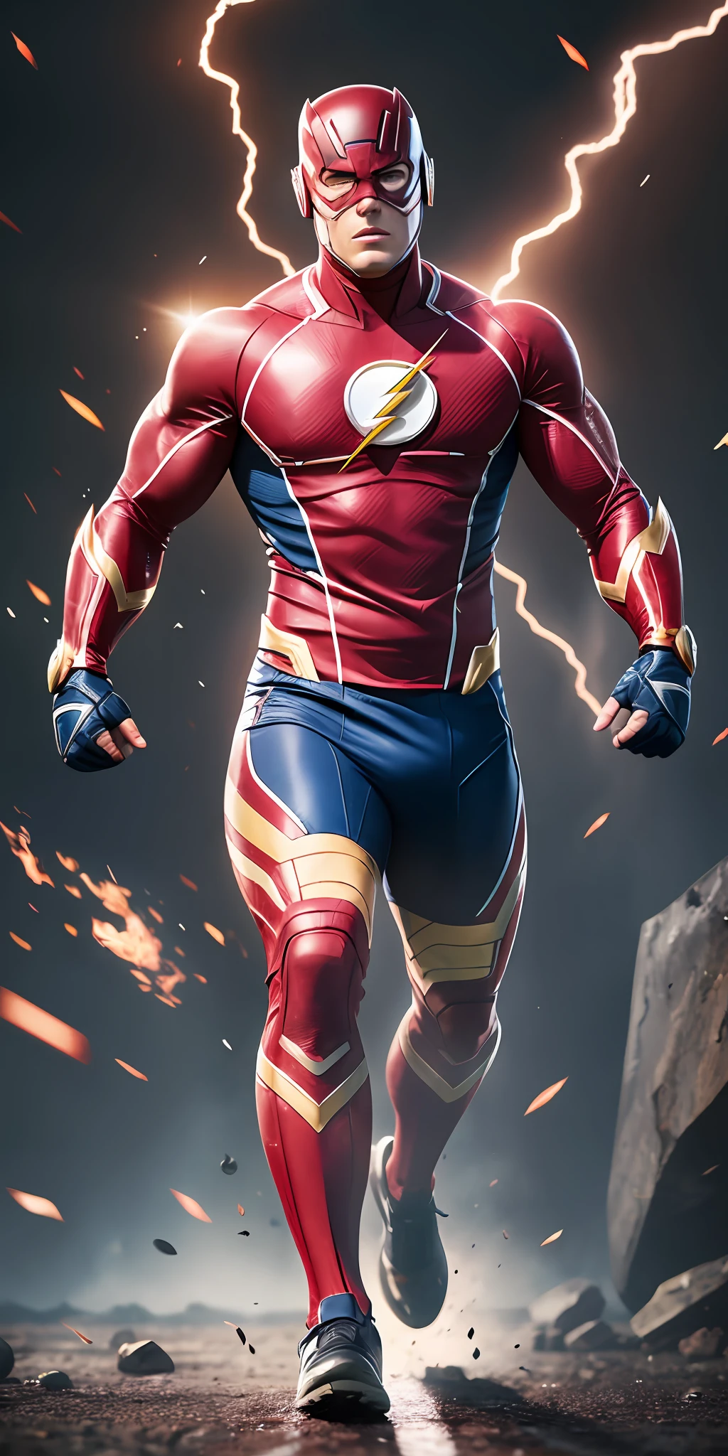 **Marvel Flash (film) playing rugby, full body flash, ultra realistic image, 8k** --auto --s2