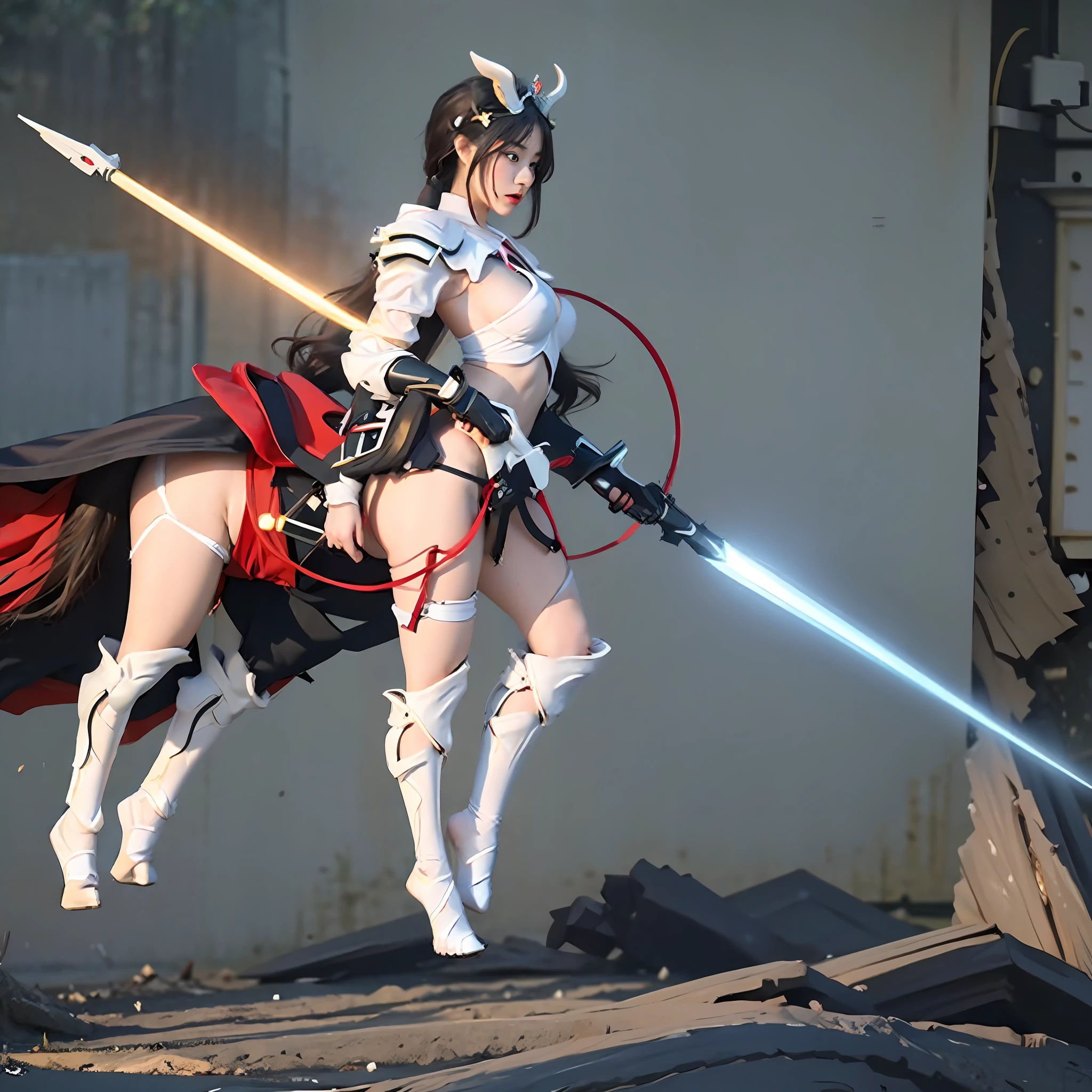 In the center of the ultra-wide-angle lens, Beautiful and ethereal mechanical centaur queen spreads her wings on the ionosphere for jumps。The upper body of the centaur queen is a sexy figure,Has distinctly feminine characteristics,The lower body is a mechanical part,Horse-shaped torso,Streamlined sexy lines。Use advanced stroke tools and color palettes halfway through, and texture packs, Model package, Texture tools,Concentration,Give the Centaur Empress a harmonious moving line,The mechanical light wings of the queen satyr are plated with a unique spatial glow,The halo crown on the head of the Mechanical Centaur Queen projects neon lights,Let her be majestic,Add complex textures and models to the Mechanical Centaur Empress, Gives the real body soft and sexy lines and an authentic texture,Let the legs in the shape of horse legs elegant and slender,Give the Mechanical Centaur Empress a sexy K-cup teardrop shape, Huge texture and true shine,Exude bondage。With Midjourney's advanced brush tools and palettes and strokes, Try different models and materials,Create gorgeous, epic look at your scene,Let the Mechanical Centaur Queen harmonize elegance and ethereal,The fallen enemy wreckage and the lunar surface are clearly shown against the background of the starry sky。Use Midjourney's powerful tools,You can bring this magnificent and futuristic scene to life with incredible detail and beauty。 hdr,(真实感,Masterpiece quality,best qualtiy),,PureErosFace_V1,Urzang-6500-V1 Edition.1