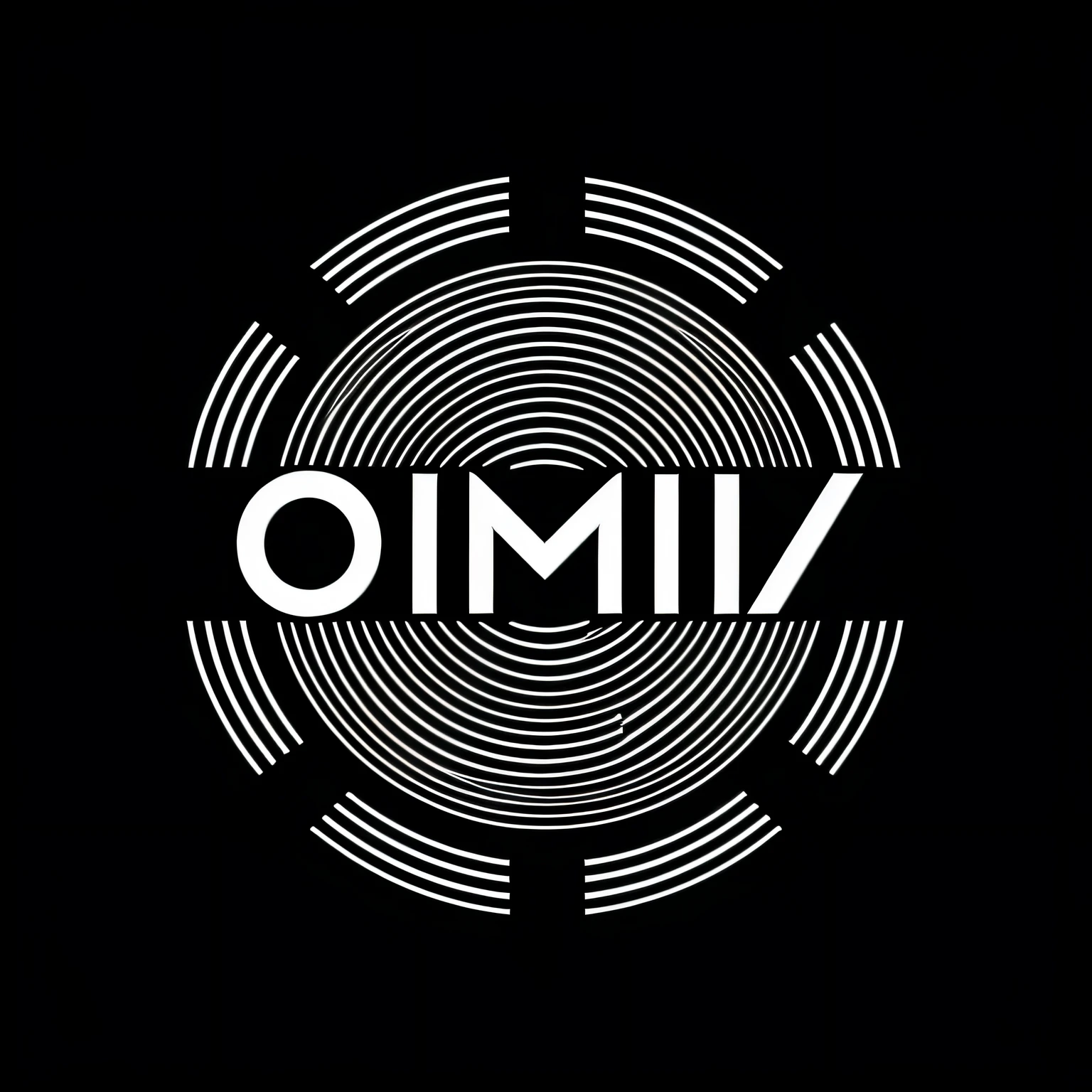 Logotipo de formato circular, design simples, solid black and white image, 720 x 720 pixel resolution, with a brain, linhas organizadas, linhas grossas, Art Stroke,