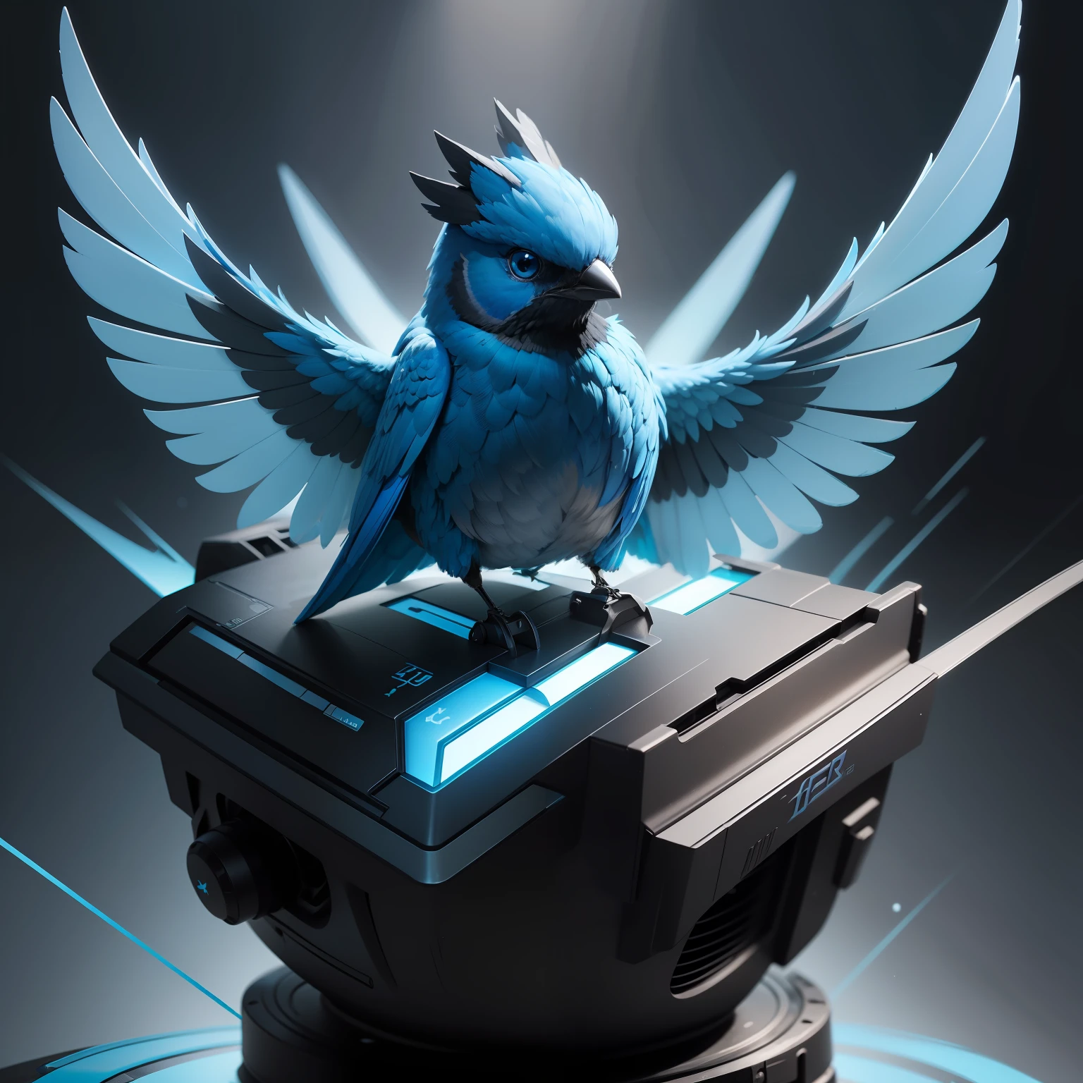 there is a twitter bluebird transform to X black factor, Ultra detail, high resolution, super detail, best quality