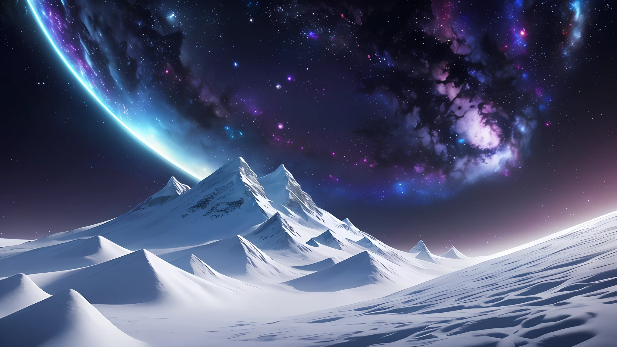 On top of a white planet,In front of a spiral vortex with a galaxy as the background,Magic portal in the sky,cloud vortex,A brilliant magical time portal,High level of detail in 32K,hyper-detailing,ultra-clear,hyper realisitc,ultra intricate,Photorealistic style