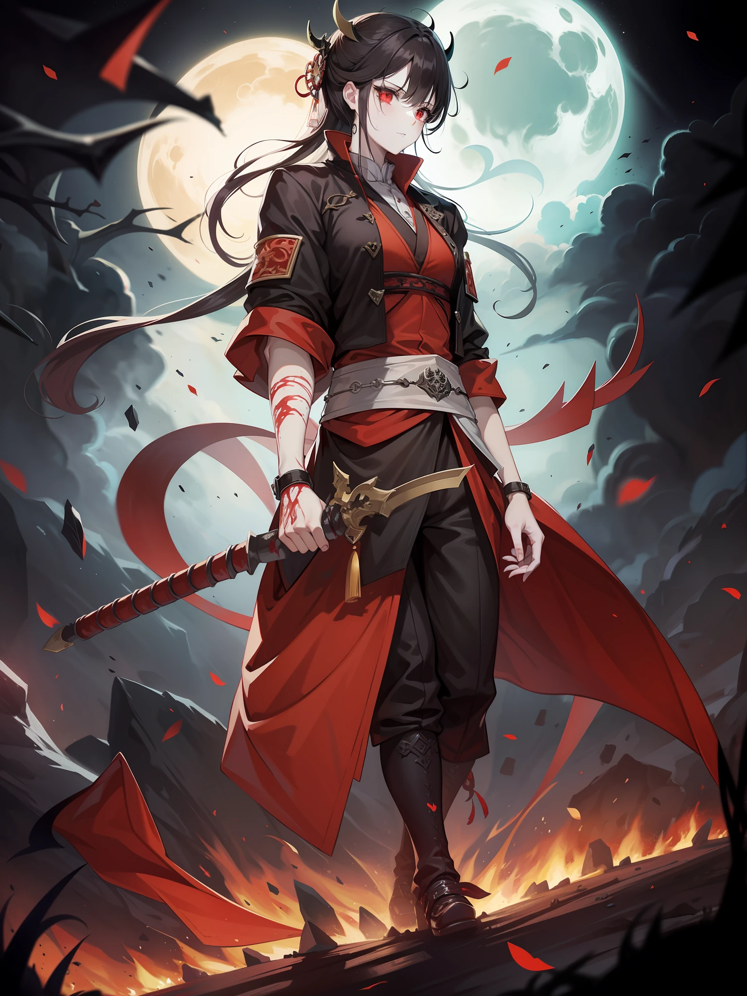 (Bloody horror depictions)Dark gothic atmosphere,Demonic power,Death Eats Souls,Abyss Battlefield,Relentless battle,Ancient Chinese wars