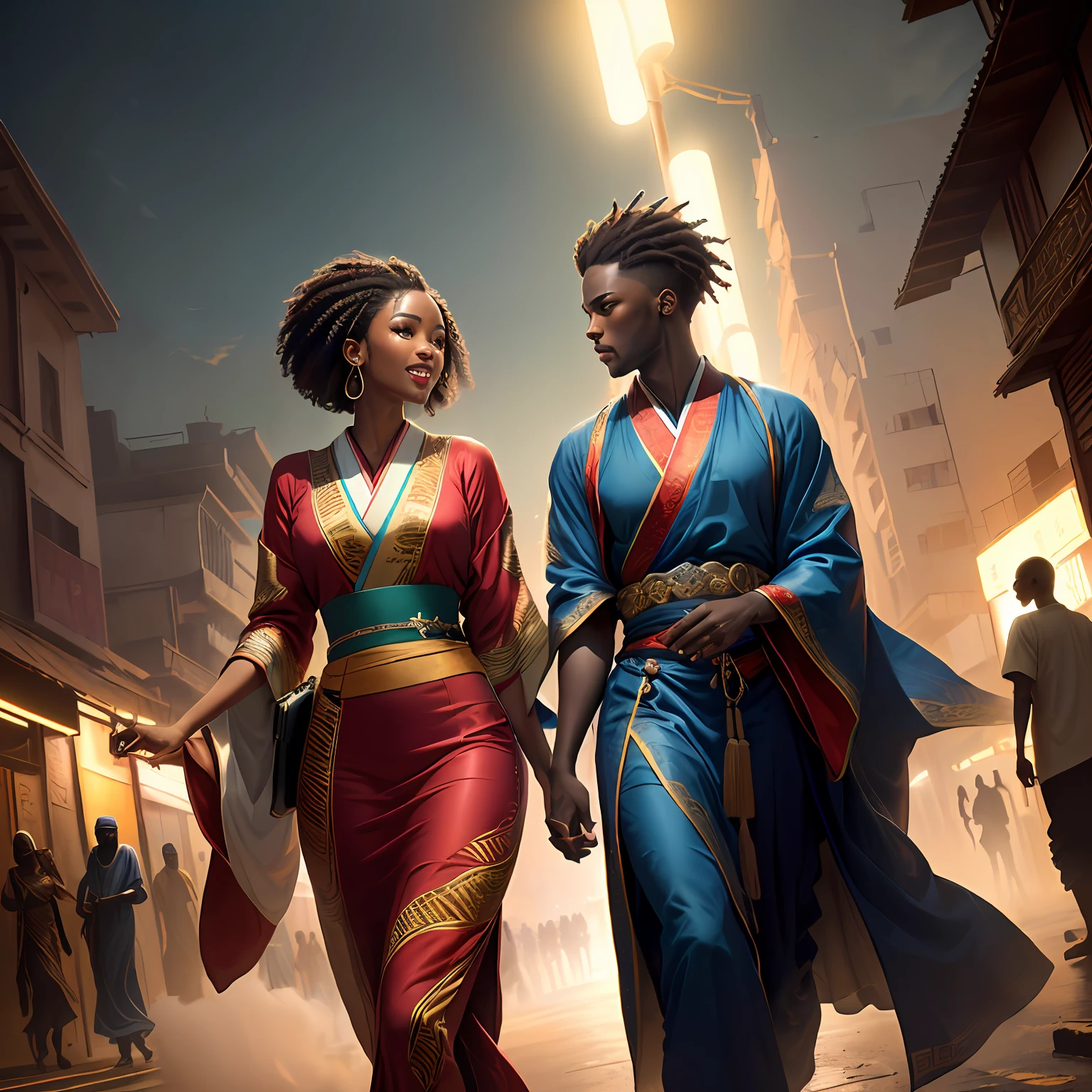 Arte Oficial, 统一 8k 壁纸, ultra detalhados, handsome and aesthetic,mulher negra, obra-prima, melhor qualidade,Liam Wong , 1Menina morena,((( cabelo vermelho))),(((africana))), ombros nus, Saia Curta,sensual, umbigo, muito detalhado, Arte de Liam Wong, dinamic angle, (mais bela forma caos), fluindo, (cores brilhantes), Oc, (metade: 1.2),africa, (Jeremy Mann ), (fita: 1.3), (sonho: 1.5), (Hanfu: 1.5), africana, dragon, africana, Phoenix, (sorrir: 0,5), (divindade africana)(depth of field:1.1),(ray tracing:0.6),(cinematic lighting:1.1)