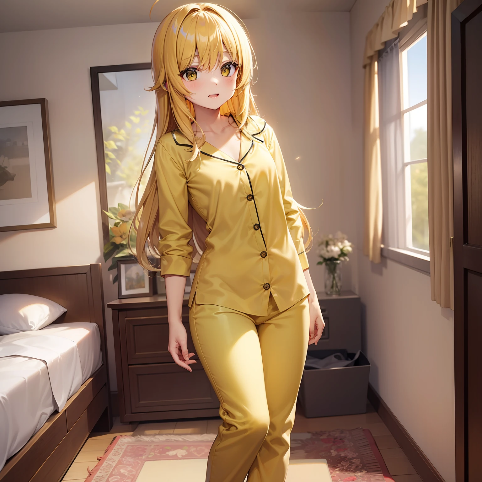 small tits、Yellow pajamas
