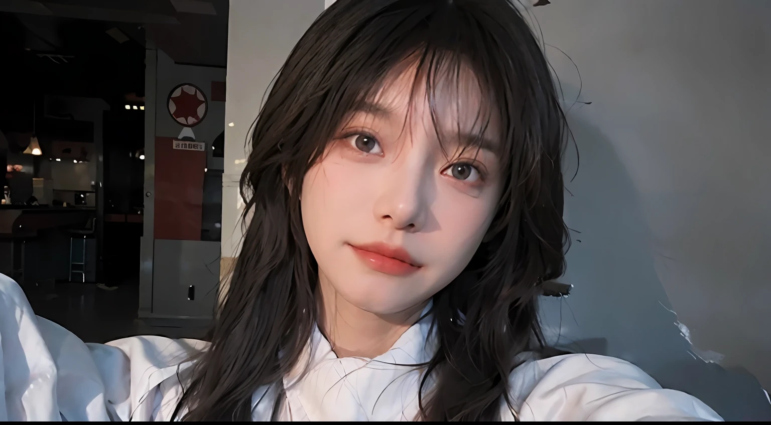 white background,Best quality,Masterpiece,超高分辨率,(Photorealistic:1.4),RAW photo,(Authentic skin texture:1.3),photography lighting,rim-light,,(filmgrain:1.3),(Selfie angle),1girll,Solo,Beautiful detailed eyes and face,Masterpiece,Best quality,Close-up,The upper part of the body,high-necksweater,,white backgrounid,,super wide shot