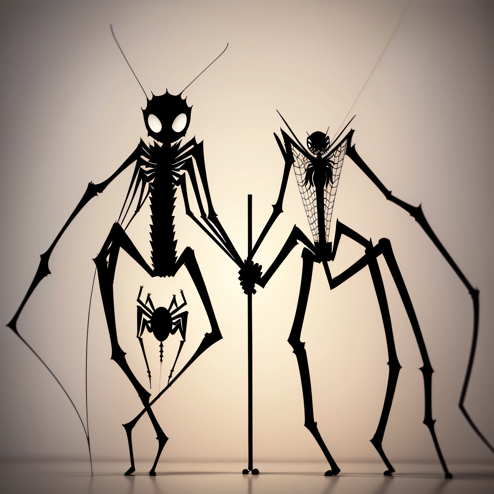 Spider stick figures，، simple