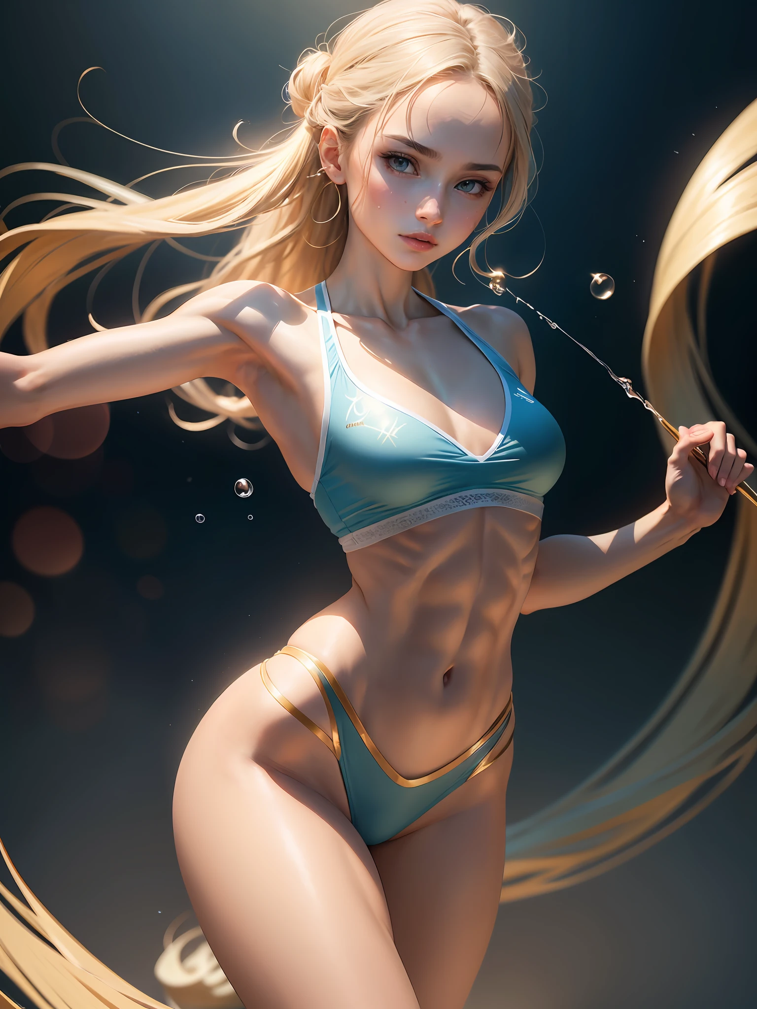 ((medium breasts⁩, Beautiful Girl, small head)), Daylight, Sunlight, (Chiseled abs : 1.1), (Perfect body : 1.1), detailed Hair, nice legs, Wearing a rhythmic gymnastics uniform , (Very detailed CG 8k wallpaper), (extremely delicate and beautiful), (masutepiece), (Best Quality:1.0), (Ultra High Resolution:1.0),  Beautiful lighting ,Perfect Lightning, Realistic Shadows, [hight resolution], Detailed skin, Ultra-detailed,rhythmic gymnastics　venu