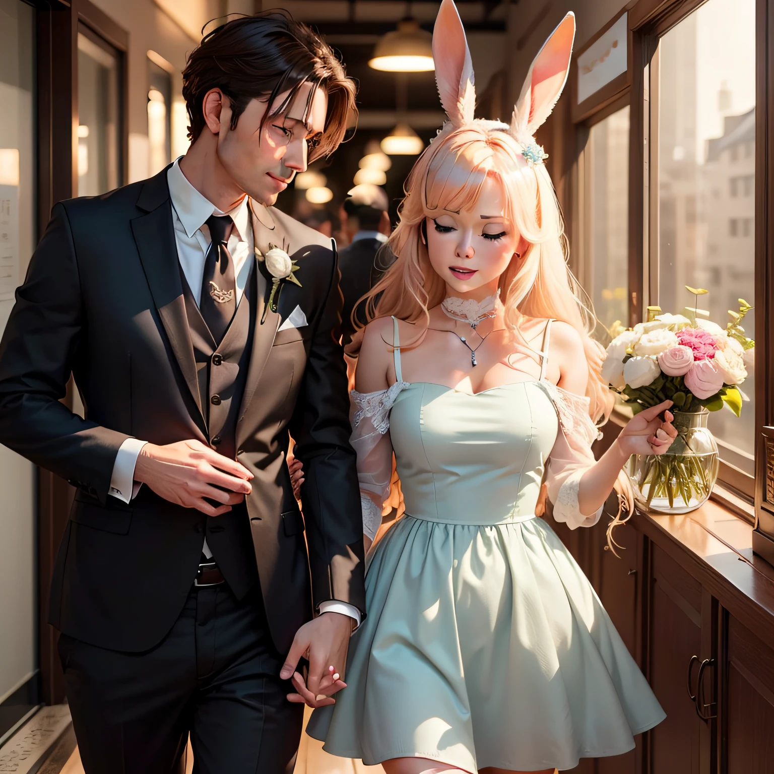 "As for now...Forget that little bunny，He has influenced our husband and wife life for so many years，Now you're just me，Hey, hey, hey。”