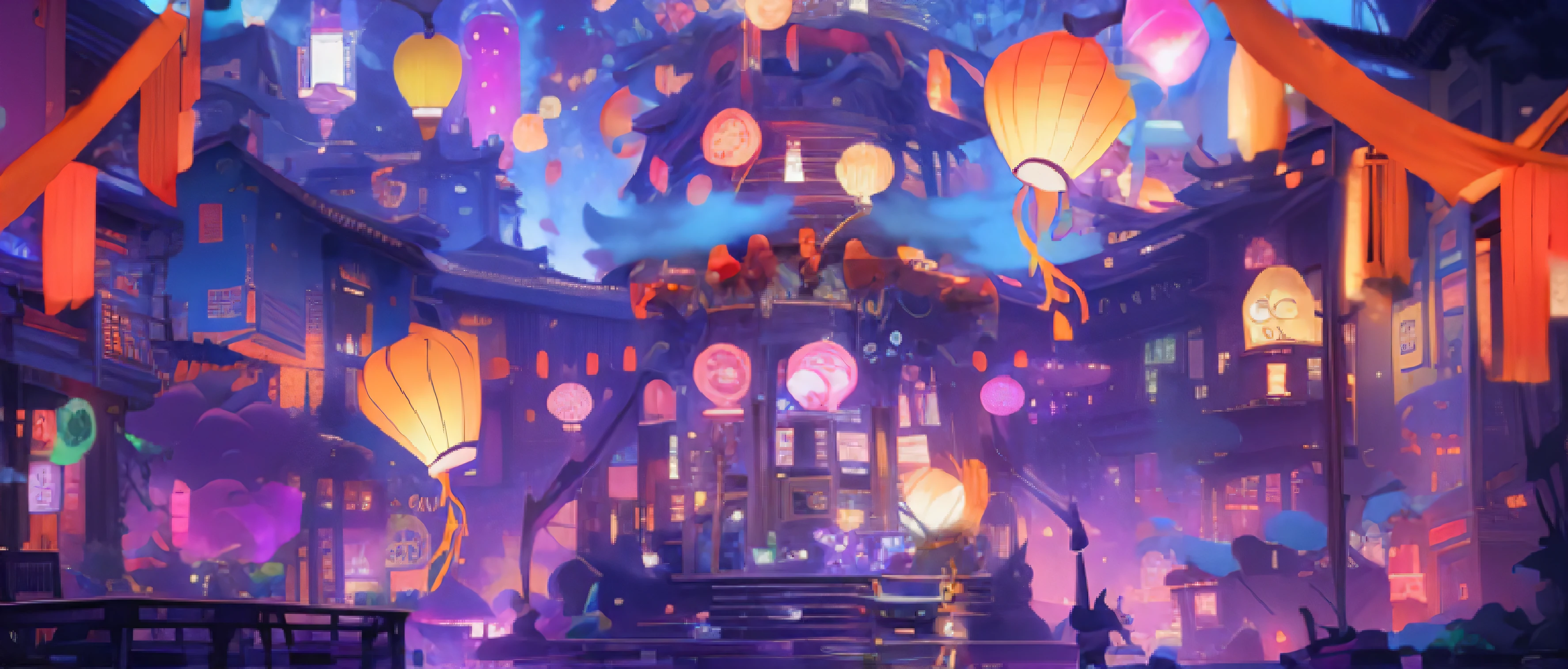 A Kong Ming lantern, colorful anime movie background, Rosla global lighting, colorful concept art, concept art magical highlight, concept art stunning atmosphere, jen bartel, rossdraws cartoon vibrant, magical concept art, anime movie backgrounds, screenshot from the anime film, background artwork, ross tran. scenery background, dreamy psychedelic anime