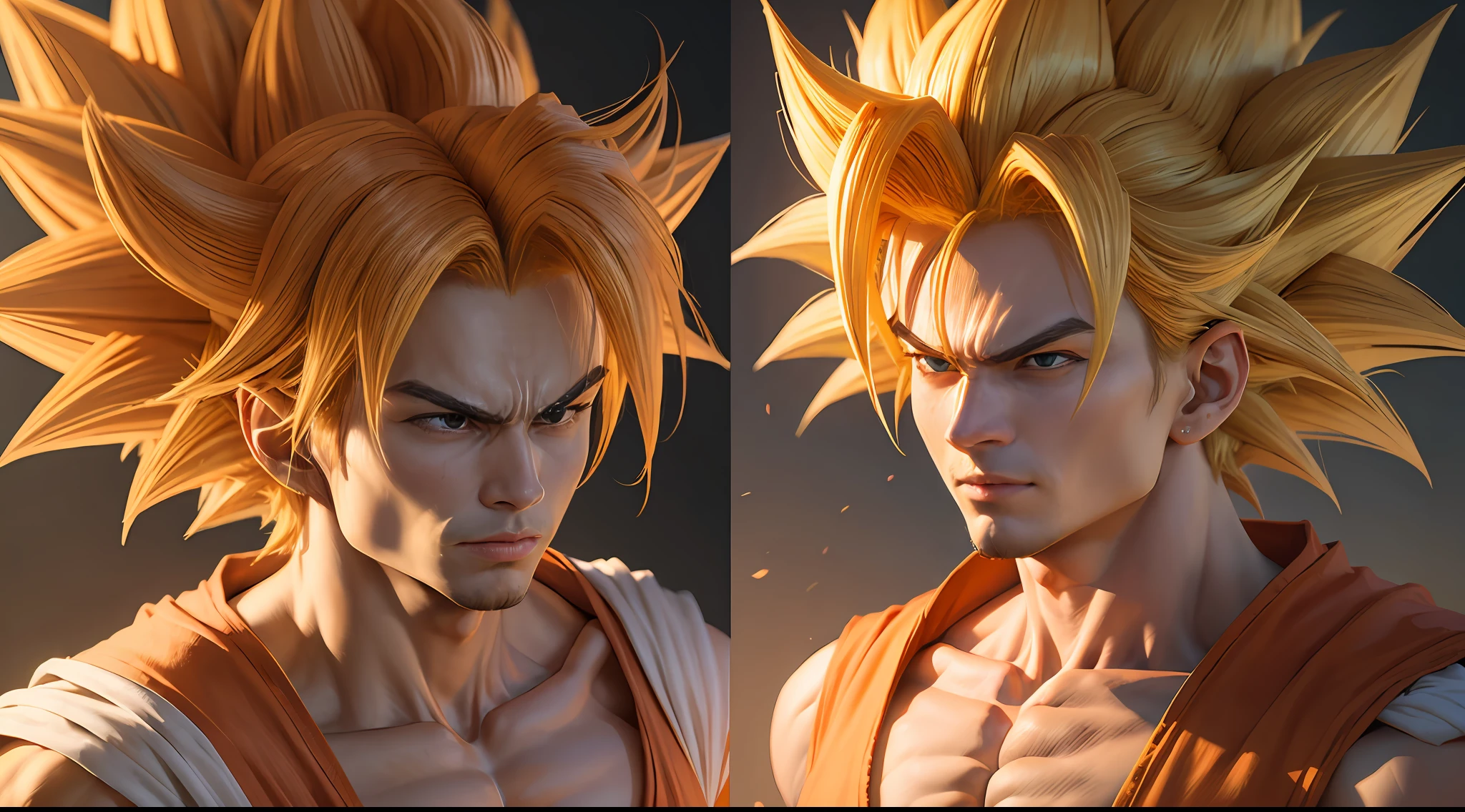 obra prima, melhor qualidade, goku, super saiyajin 3, cabelo amarelo --auto