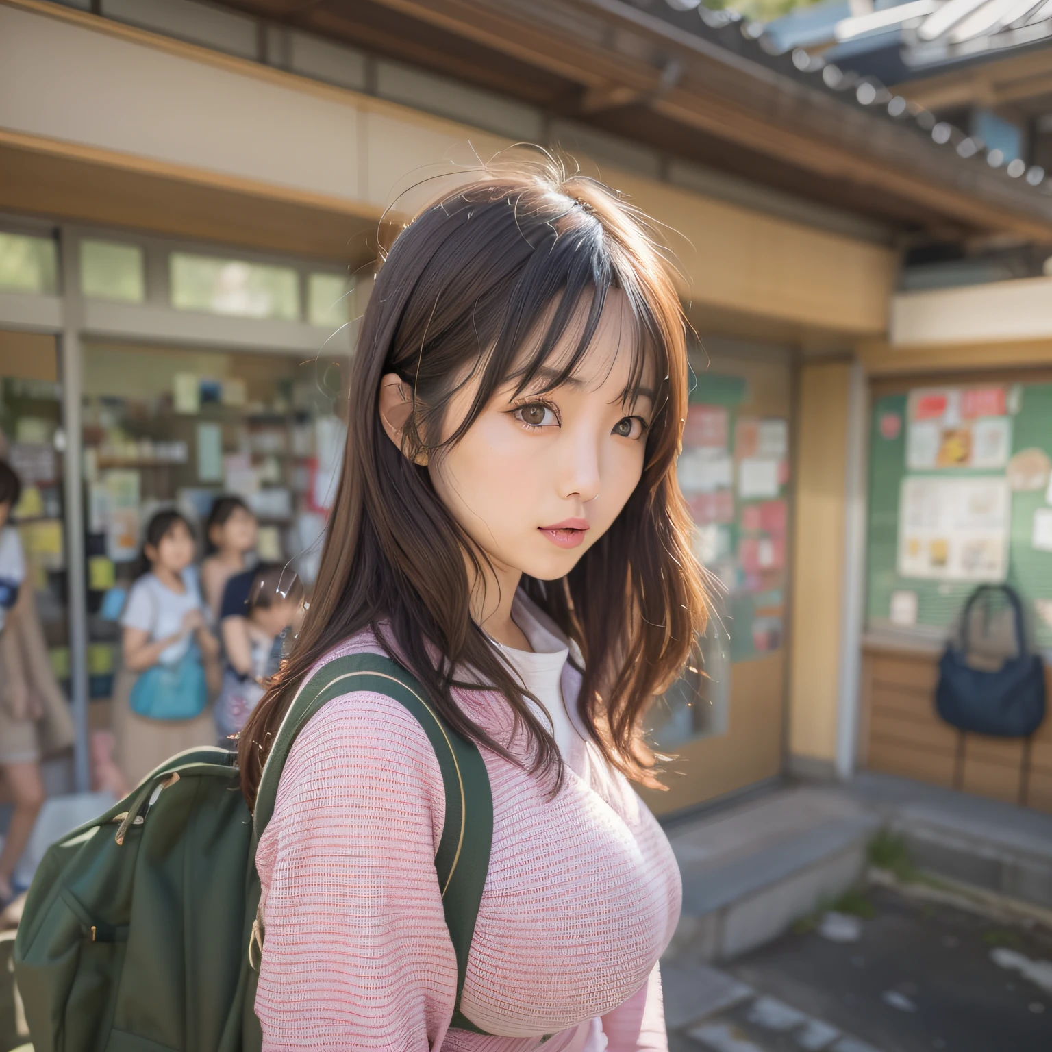 A Japanese Lady　1 person at school　huge tit