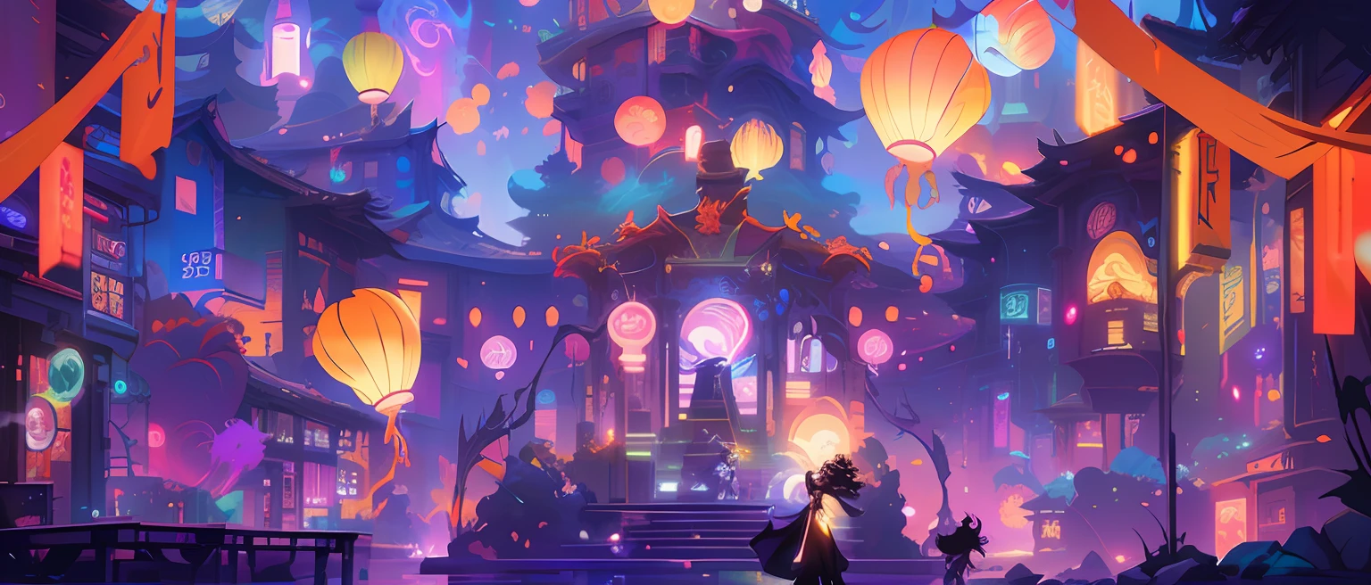 colorful anime movie background, Rosla global lighting, colorful concept art, concept art magical highlight, concept art stunning atmosphere, jen bartel, rossdraws cartoon vibrant, anime movie backgrounds, magical concept art, screenshot from the anime film, background artwork, ross tran. scenery background, Beautiful digital artwork
