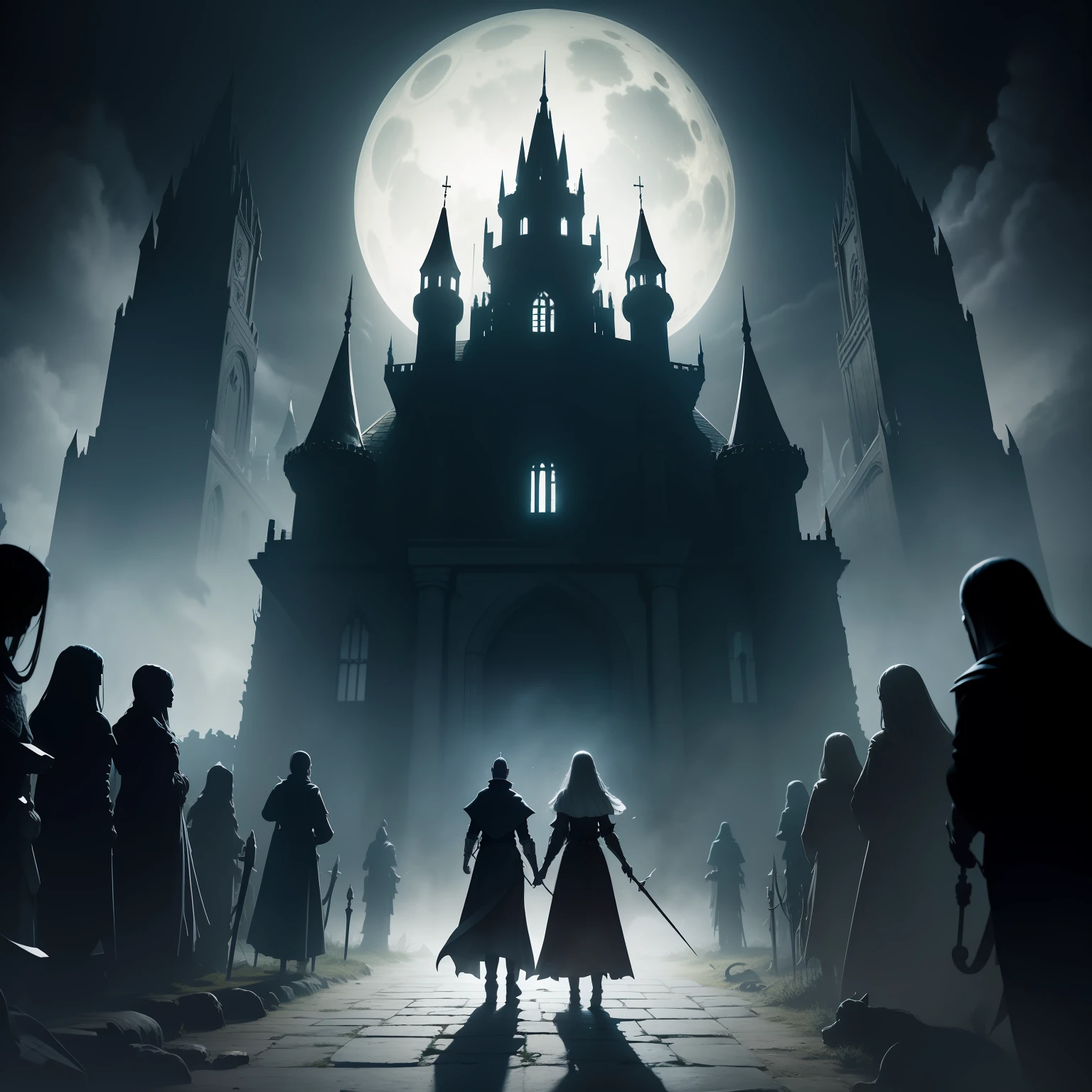 --Dark Castle--
Welcome to the enigmatic realm of the Dark Castle, a haunting fortress steeped in mystery and eerie grandeur. As you approach, the ominous silhouette of the castle looms against the moonlit sky, its towering spires and jagged battlements casting haunting shadows.
The entrance is adorned with grotesque gargoyles that leer menacingly, guarding the secrets that lie within. A heavy, ancient door creaks open, revealing a dimly lit foyer adorned with haunting tapestries depicting macabre scenes.
Venturing further, you encounter a chilling sight – a corridor lined with jars containing preserved heads. Each jar bears a haunting expression frozen in time, evoking both fascination and dread. The flickering torches cast an eerie glow on the grisly display, intensifying the feeling of unease.
Moving deeper into the castle's depths, you find yourself in a vast, dimly lit hall adorned with sinister artifacts. The walls are adorned with paintings of long-forgotten rulers, their eyes seemingly following your every move. Strange, otherworldly statues stand sentinel, their distorted features giving an unsettling aura.
Venturing even deeper, you stumble upon a dark and labyrinthine crypt. The air is heavy with the scent of decay, and eerie whispers seem to echo through the darkness. You glimpse ancient coffins adorned with ornate carvings, a chilling reminder of the castle's haunting past.
As you explore further, you encounter hidden chambers filled with alchemical contraptions and arcane symbols. The castle seems to pulse with an otherworldly energy, leaving you with an unsettling feeling that you are not alone.
The Dark Castle is a realm of chilling beauty, where darkness and mystique intertwine. It beckons the brave and curious, daring them to unlock its secrets and confront the dark enchantments that lie within. Enter if you dare, but beware, for once you cross the threshold, there is no turning back from the enigmatic embrace of the Dark Castle.
