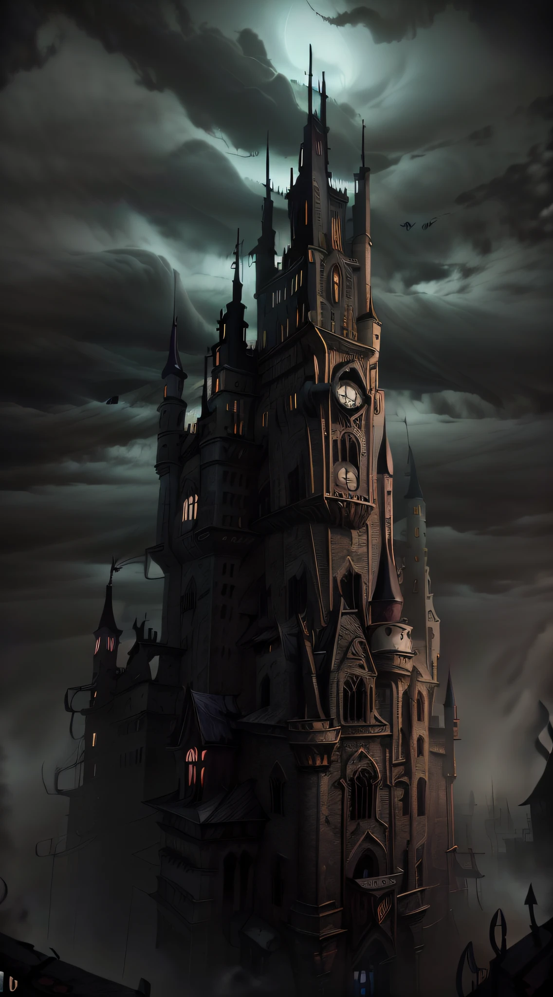 gothicpunkai, horror, style, styles, GloomyNightmareAI(hauting:1.4) (stormy:1.3) (night time:1.3) (scary:1.3) (a majestic old castle:1.4) (old:1.3) (masterpiece photograph) (hills:1.2) (drone shot:1.3) (wallpaper:1.2) (Gea) (Unreal Engine 5)