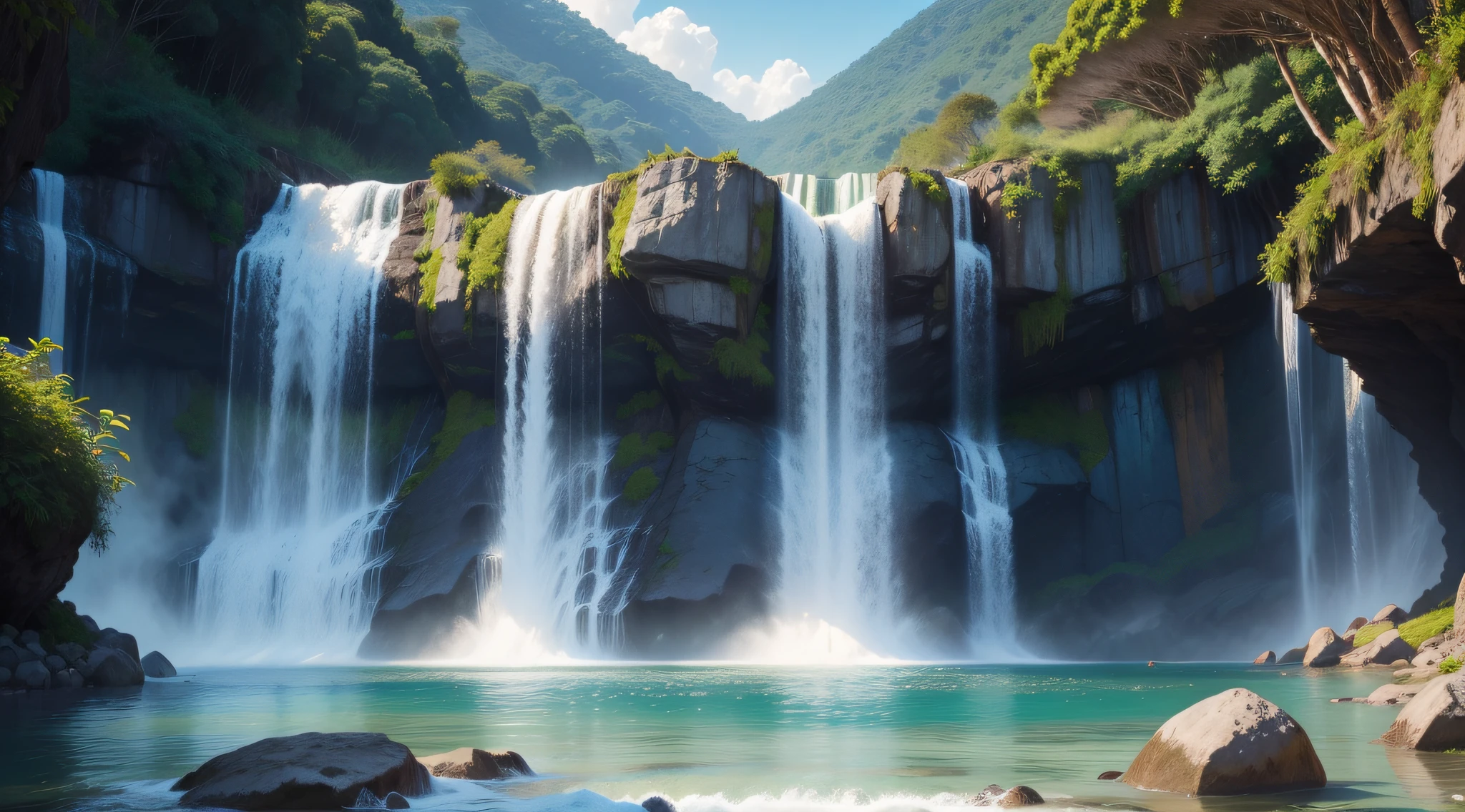 (Detailed description) (melhor qualidade) Paradisiacal Waterfall.
