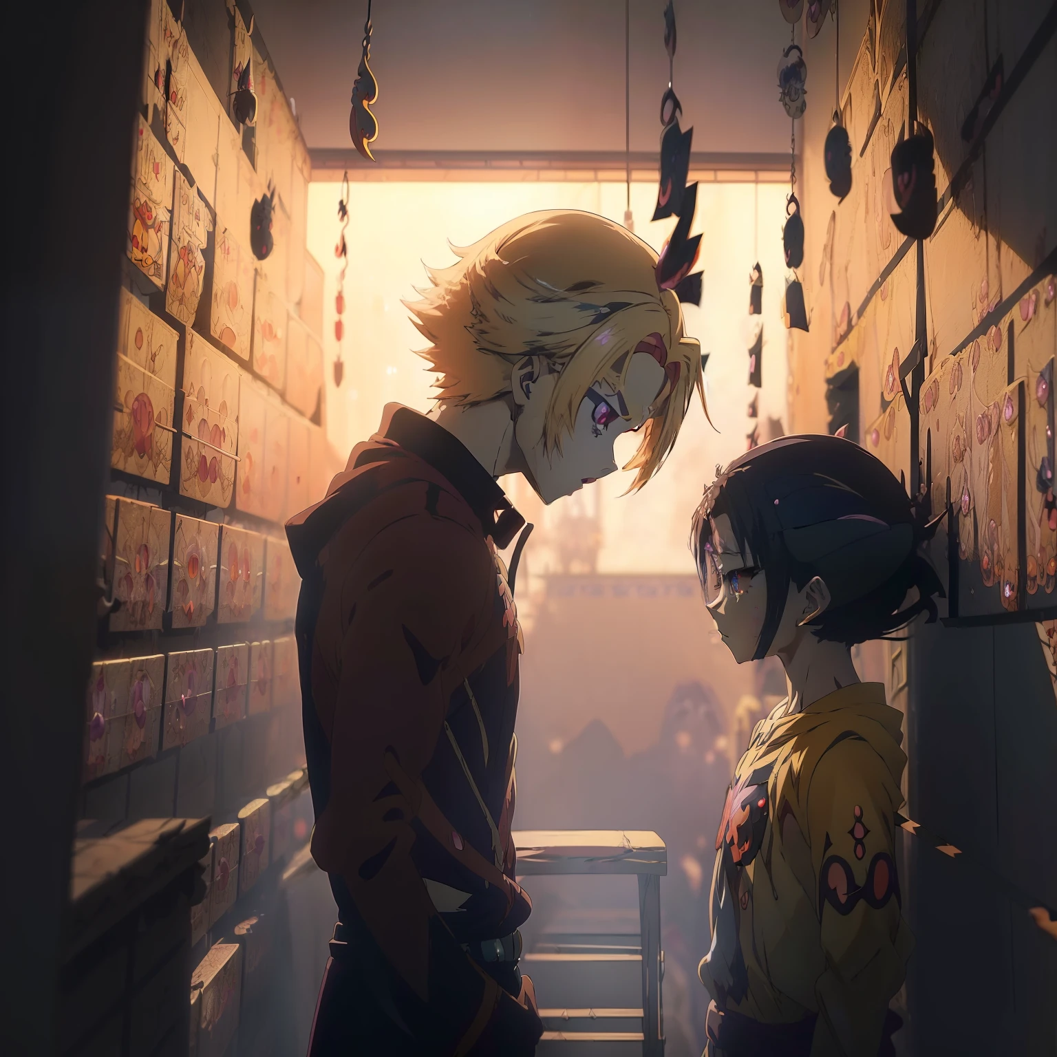 1 castelo ((((heads hanging from stakes)))), Castelo do Inferno, fantasia sombria, ((((((((Anime version masterpiece of anime style anime))))))))