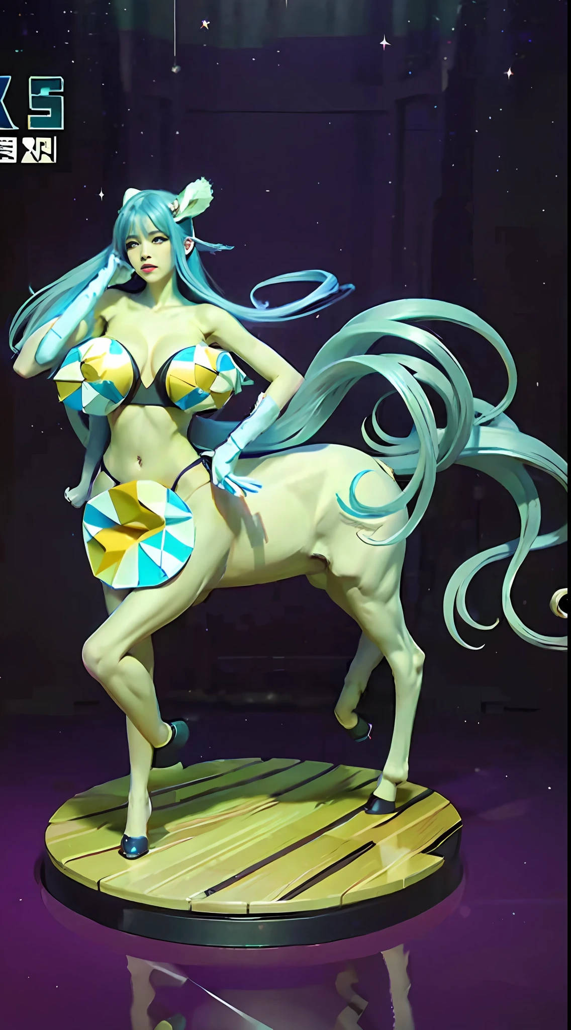 In the center of the ultra-wide-angle lens, Beautiful and ethereal mechanical centaur queen spreads her wings on the ionosphere for jumps。The upper body of the centaur queen is a sexy figure，Has distinctly feminine characteristics，The lower body is a mechanical part，Horse-shaped torso，Streamlined sexy lines。Use advanced stroke tools and color palettes halfway through, and texture packs, Model package, Texture tools，Concentration，Give the Centaur Empress a harmonious moving line，The mechanical light wings of the queen satyr are plated with a unique spatial glow，The halo crown on the head of the Mechanical Centaur Queen projects neon lights，Let her be majestic，Add complex textures and models to the Mechanical Centaur Empress, Gives the real body soft and sexy lines and an authentic texture，Let the legs in the shape of horse legs elegant and slender，Give the Mechanical Centaur Empress a sexy K-cup teardrop shape, Huge texture and true shine，Exude bondage。With Midjourney's advanced brush tools and palettes and strokes, Try different models and materials，Create gorgeous, epic look at your scene，Let the Mechanical Centaur Queen harmonize elegance and ethereal，The fallen enemy wreckage and the lunar surface are clearly shown against the background of the starry sky。Use Midjourney's powerful tools，You can bring this magnificent and futuristic scene to life with incredible detail and beauty。 hdr，（真实感，Masterpiece quality，best qualtiy），，PureErosFace_V1，Urzang-6500-V1 Edition.1