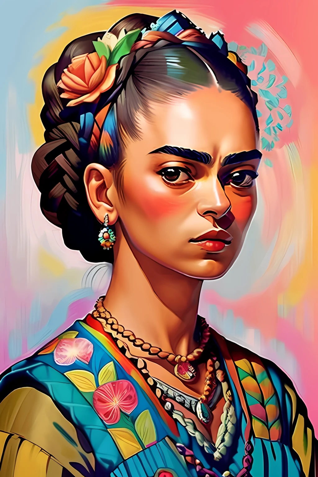 (Uma linda garota feliz andando em uma linda bicicleta com uma cesta repleta de flores coloridas ,seu vestido muito colorido repleto de flores)) - Criador: (Frida Kahlo 2023) ), Frida Kahlo aquilchoamento ,multidimensional geometric wall PORTRAIT, arte, Chibi,
Yang08k, lindo, Colouring,
Primary works, qualidade superior, melhor qualidade, Arte Oficial, Beautiful and Aesthetic,)) ), ,, Estofamento Frida Kahlo ,multidimensional geometric wall PORTRAIT, arte, Chibi,
Yang08k, lindo, (Colouring,predominante), laranja , portanto , ,vermelho e branco)
Primary works, qualidade superior, melhor qualidade, Arte Oficial, Beautiful and Aesthetic,