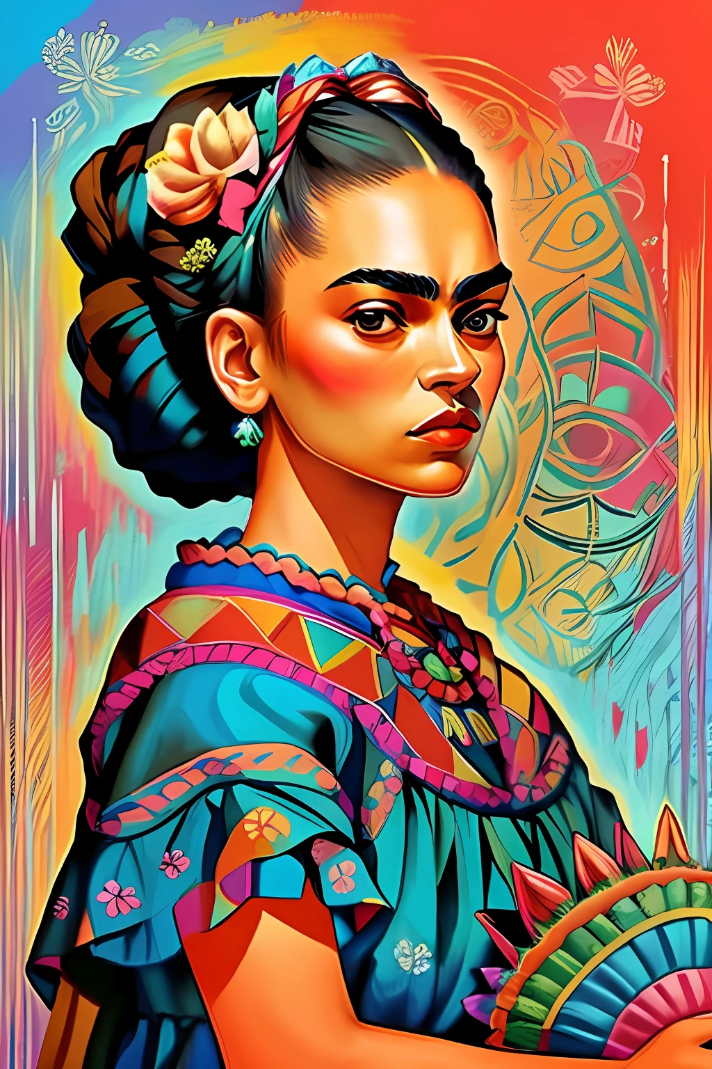 (Uma linda garota feliz andando em uma linda bicicleta com uma cesta repleta de flores coloridas ,seu vestido muito colorido repleto de flores)) - Criador: (Frida Kahlo 2023) ), Frida Kahlo aquilchoamento ,multidimensional geometric wall PORTRAIT, arte, Chibi,
Yang08k, lindo, Colouring,
Primary works, qualidade superior, melhor qualidade, Arte Oficial, Beautiful and Aesthetic,)) ), ,, Estofamento Frida Kahlo ,multidimensional geometric wall PORTRAIT, arte, Chibi,
Yang08k, lindo, (Colouring,predominante), laranja , portanto , ,vermelho e branco)
Primary works, qualidade superior, melhor qualidade, Arte Oficial, Beautiful and Aesthetic,