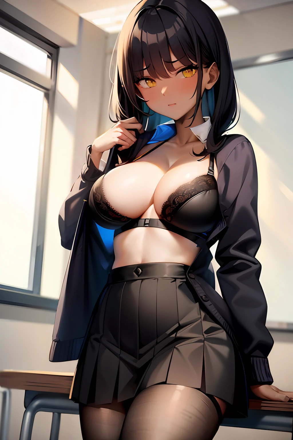 Open the shirt、Black bra、Top quality bras