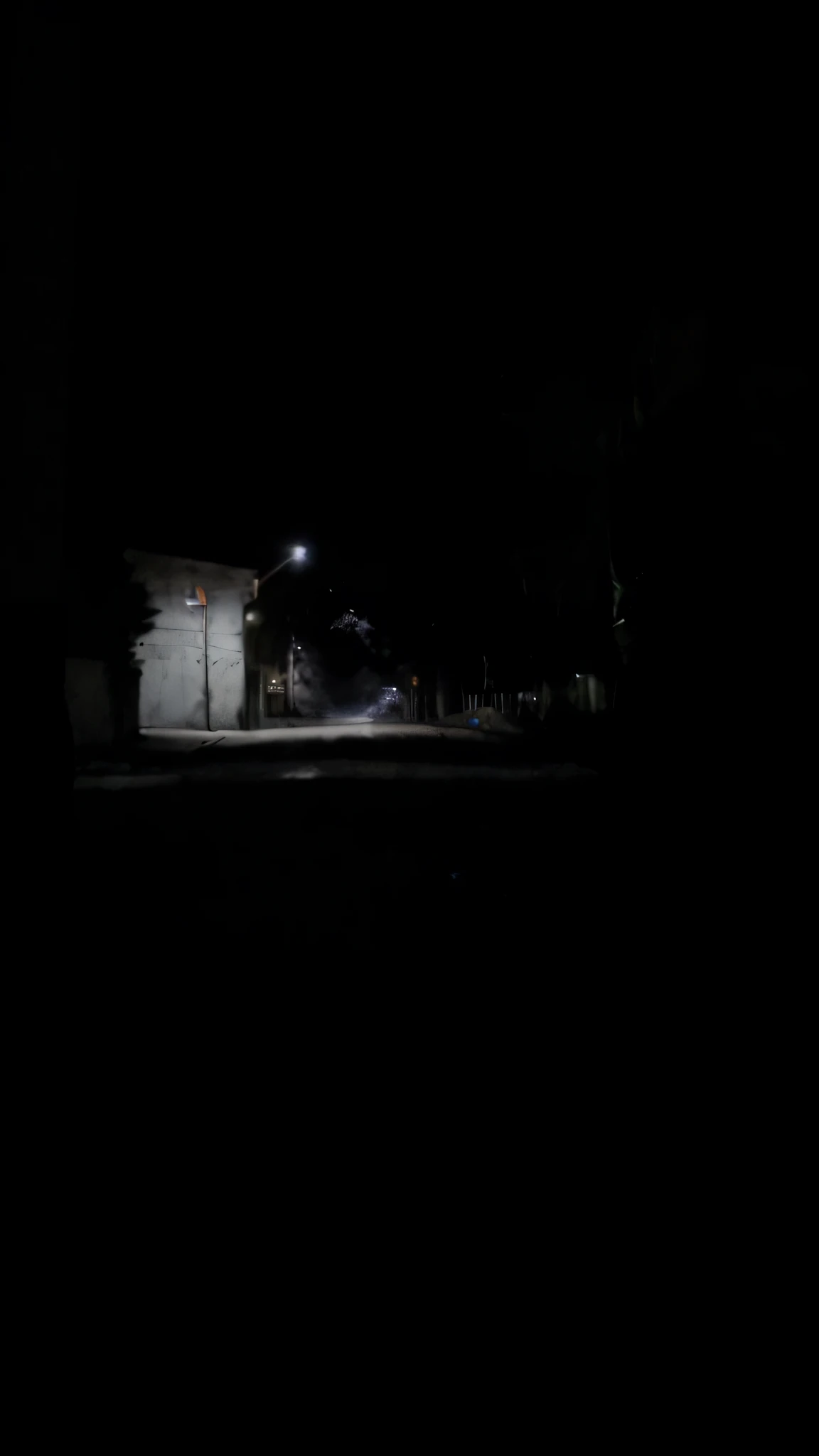 Arafed image of a street at night with a light on, Rua Escura, fotografia escura, em um beco escuro, Bairro escuro, cena escura com luz fraca, ruas escuras, com vista para uma rua escura, beco escuro, shady dark backalley at night, on a street at night, beco escuro, Noite de rua, muito escuro e abandonado, Rua da Noite, Foto escura